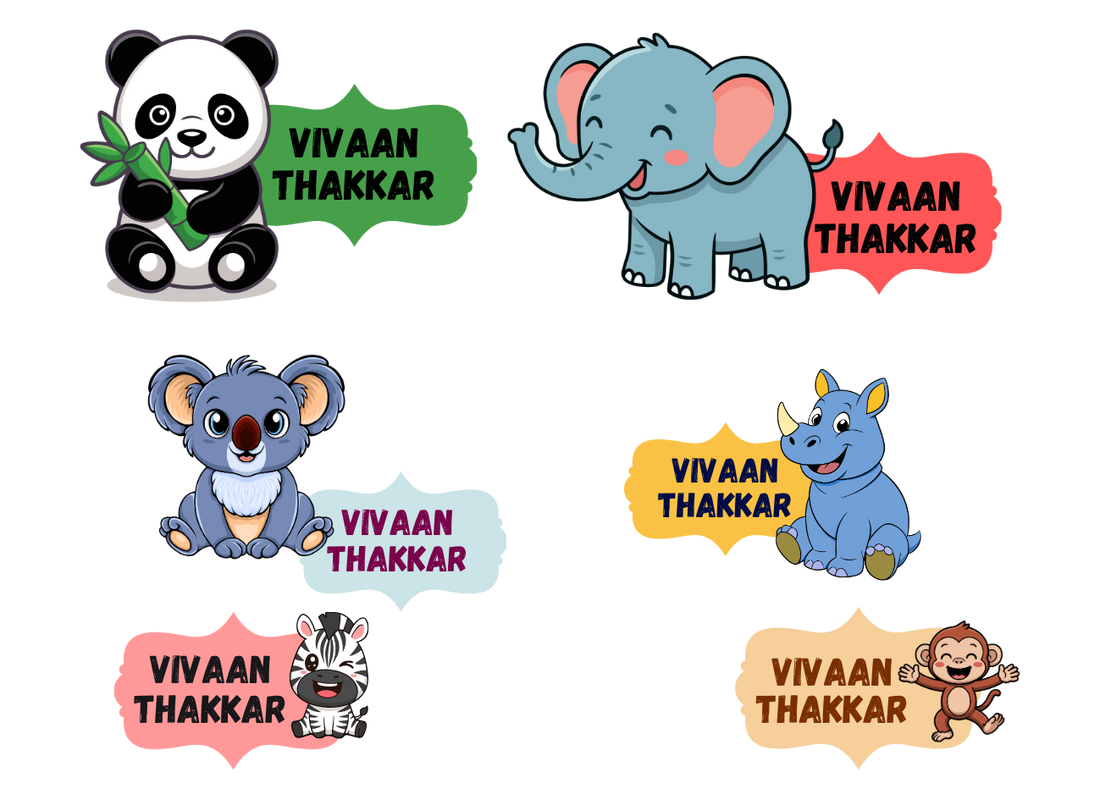 K to Y 3D Personalized Name Stickers for Bags, Books, Tiffins, Waterbottles, Stationeries, Files, Folders, etc | Transparent, Waterproof & Non-Tearable | Set of 40