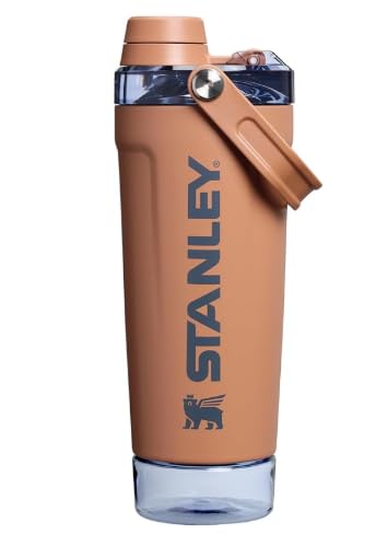STANLEY Vitalize Shaker Bottle 20 oz | Leakproof Insulated Stainless Steel Shaker Cup | Base Storage and Twist On Fast Flow Lid | Protein Shakes and Pre Workout Powder | BPA-Free