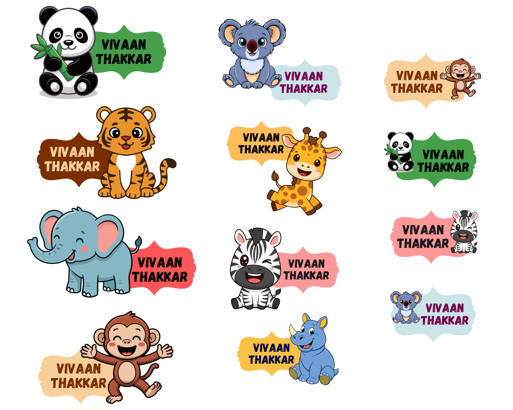 K to Y 3D Personalized Name Stickers for Bags, Books, Tiffins, Waterbottles, Stationeries, Files, Folders, etc | Transparent, Waterproof & Non-Tearable | Set of 40