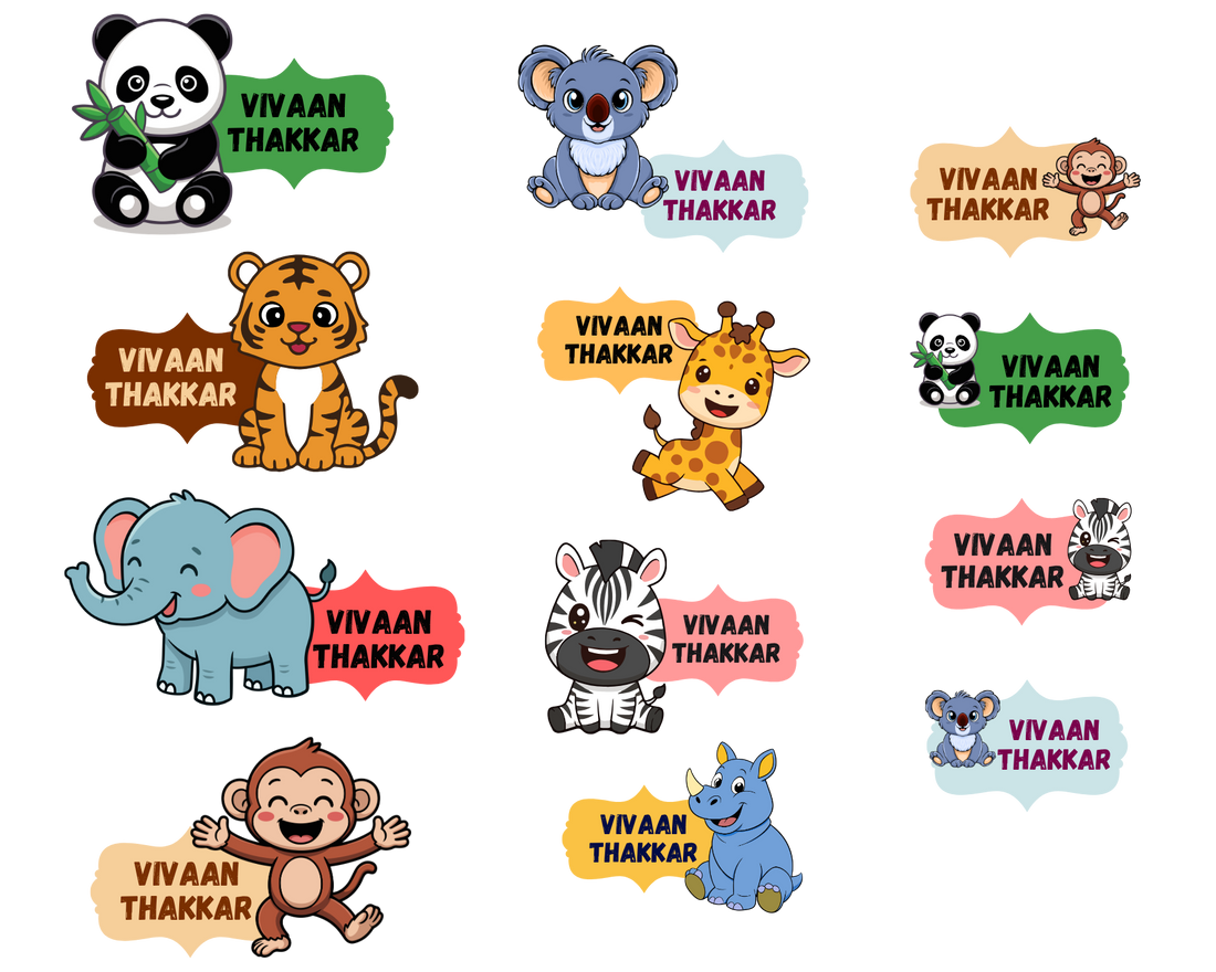 K to Y 3D Personalized Name Stickers for Bags, Books, Tiffins, Waterbottles, Stationeries, Files, Folders, etc | Transparent, Waterproof & Non-Tearable | Set of 40