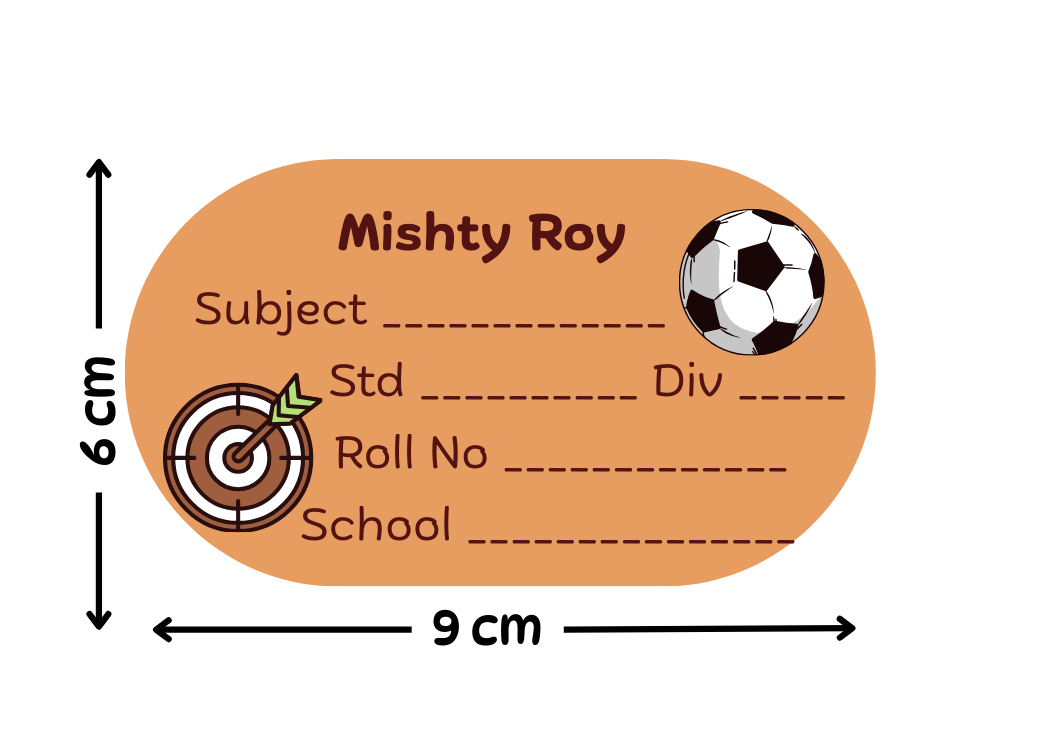 Personalized School Lables and Name Stickers | Sports Theme School Lables and Name Stickers | Custome Waterproof Name Label for Books, Notebooks, Water Bottles, Tiffins, Stationery, 27 Pieces