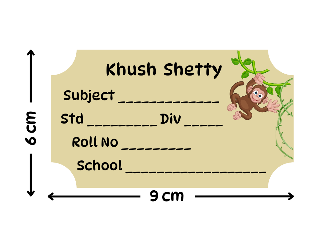 Personalized School Lables and Name Stickers | Jungle Theme School Lables and Name Stickers | Custome Waterproof Name Label for Books, Notebooks, Water Bottles, Tiffins, Stationery, 27 Pieces