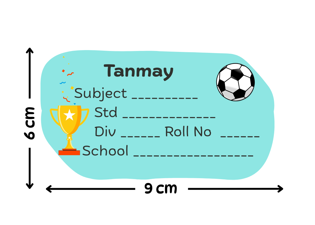 Personalized School Lables and Name Stickers | Football Theme School Lables and Name Stickers | Custome Waterproof Name Label for Books, Notebooks, Water Bottles, Tiffins, Stationery, 27 Pieces