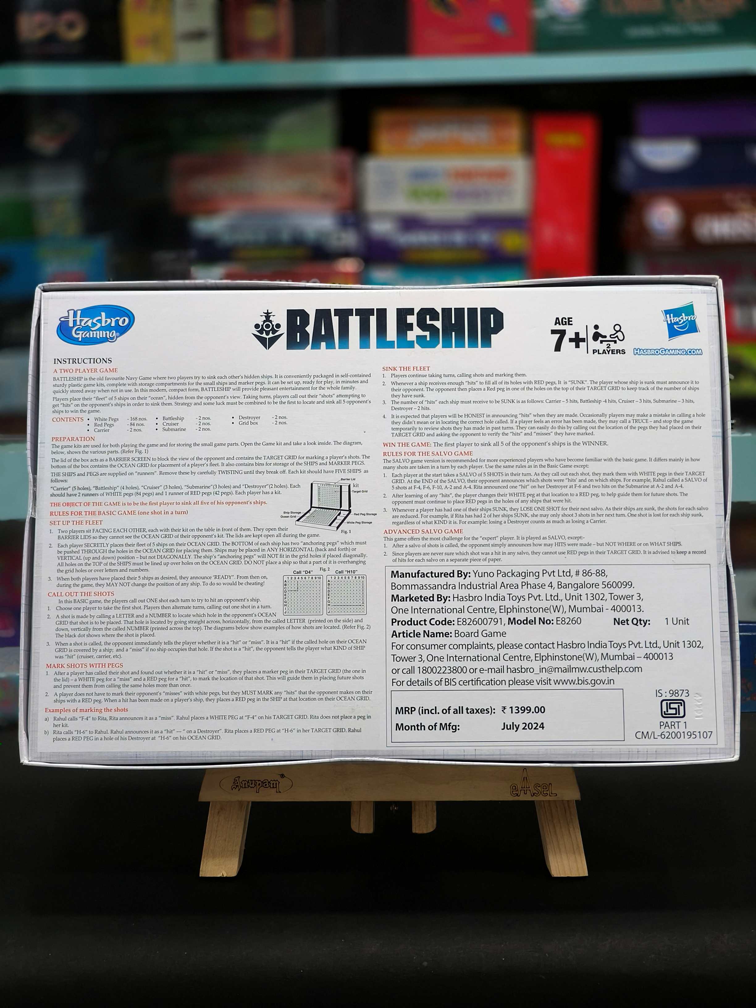 Hasbro Gaming, Battleship Board Game, Classic Strategy Play for Kids and Adults, for Boys & Girls Ages 7 and Up, for 2 Players, Birthday Gift - KtoY