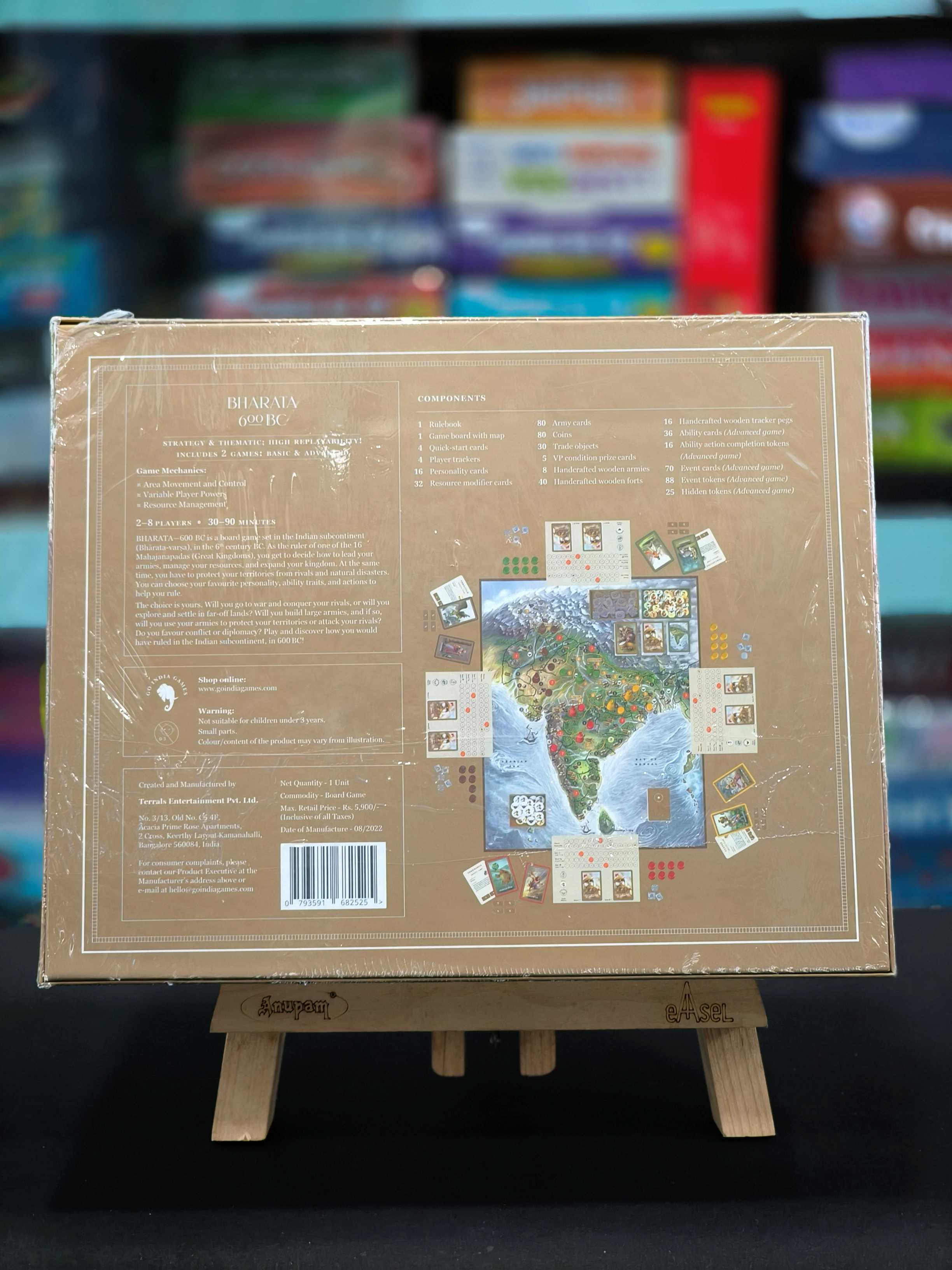 Go India Games Bharata 600 BC Strategy Board Game for Adults and Children | 2-8 Players | 14+ Years | Epic Indian Strategy Game | Multicolor - KtoY