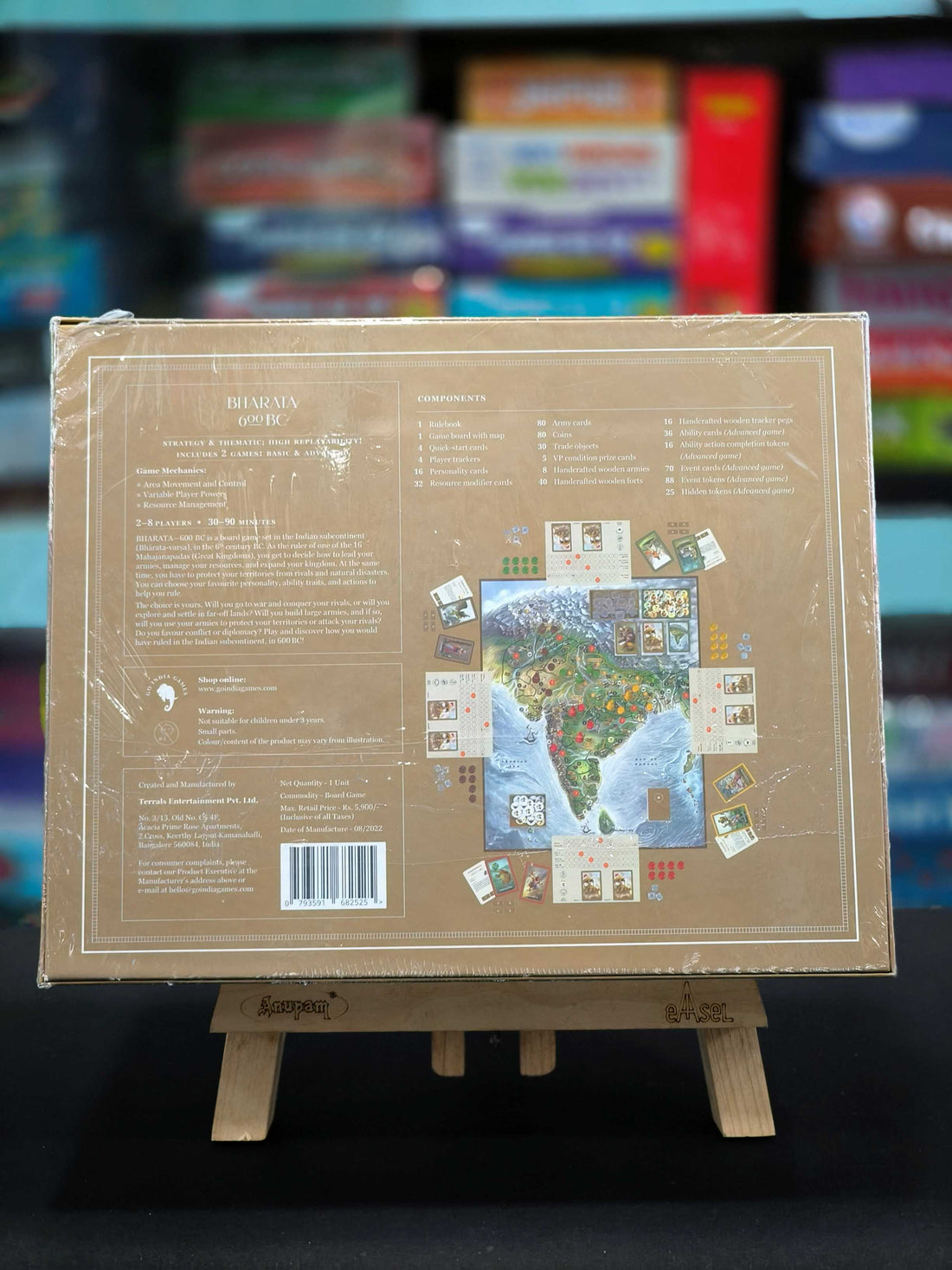 Go India Games Bharata 600 BC Strategy Board Game for Adults and Children | 2-8 Players | 14+ Years | Epic Indian Strategy Game | Multicolor - KtoY