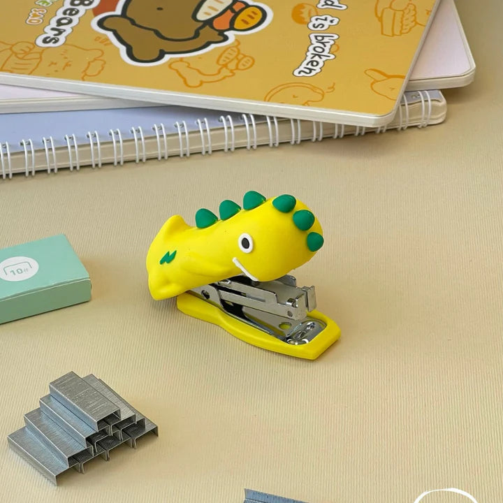 Cute Dino Mini Desktop Stapler Hand Stapler for Office Home | Assorted Colours