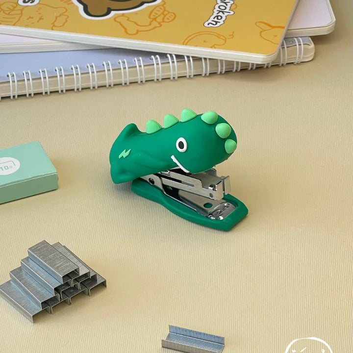 Cute Dino Mini Desktop Stapler Hand Stapler for Office Home | Assorted Colours - KtoY