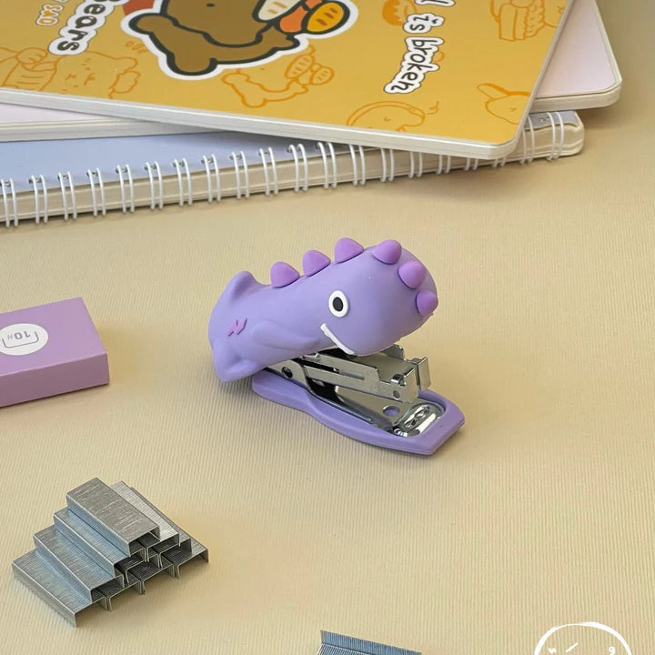 Cute Dino Mini Desktop Stapler Hand Stapler for Office Home | Assorted Colours - KtoY