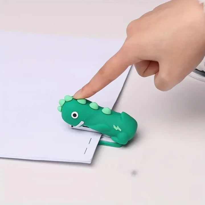 Cute Dino Mini Desktop Stapler Hand Stapler for Office Home | Assorted Colours - KtoY