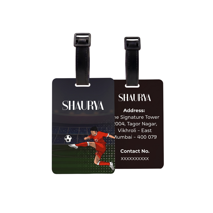 Personalized Luggage Tag | Customized Bag Tag for Kids | Luggage Tag for Travel, School, Office, Camping, etc | Gift for Kids (Football)