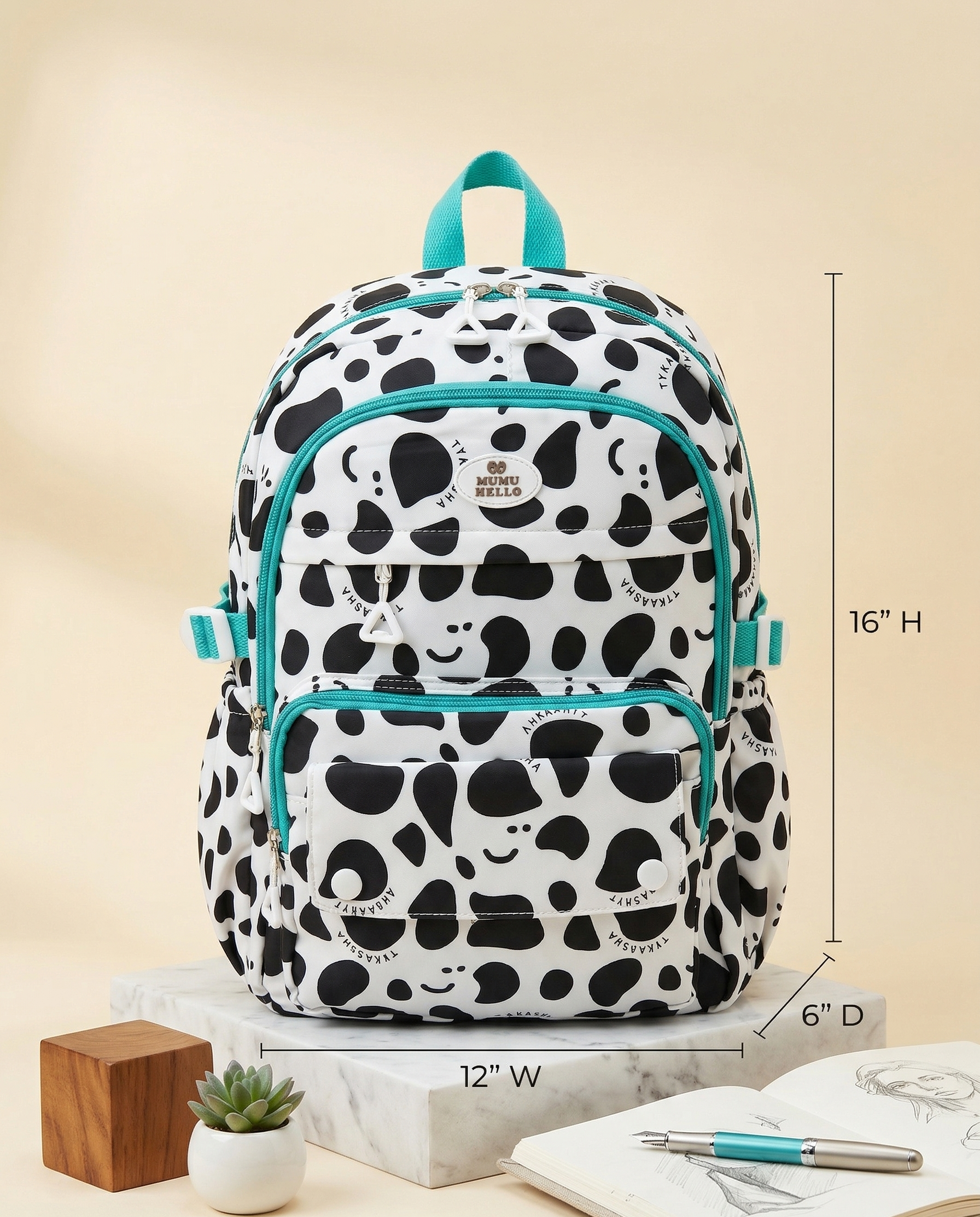 16" Korean Style Backpack for School and College Students | Large Capacity Water-Resistant School, College & Office Bag | Fits 17 Inch Laptop | Lightweight Travel Backpack for Kids
