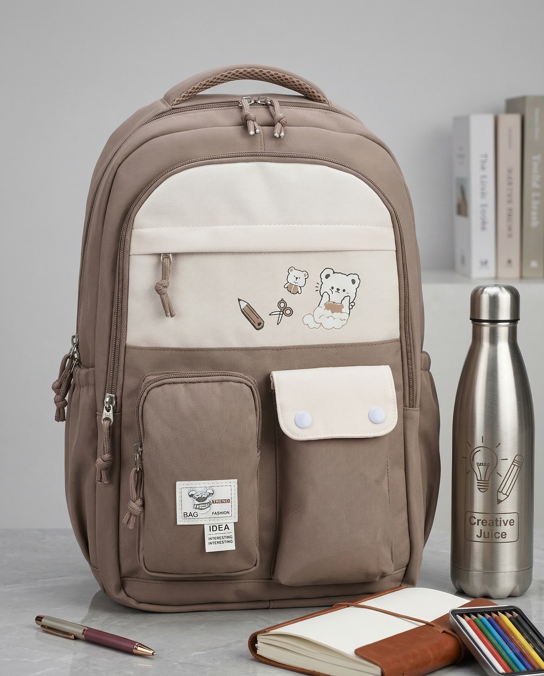 Large Capacity Bag for School and College Students | Stylish Backpack for Middle School Students and Ahead | Multiple Pockets | Lightweight Travel & College Bag