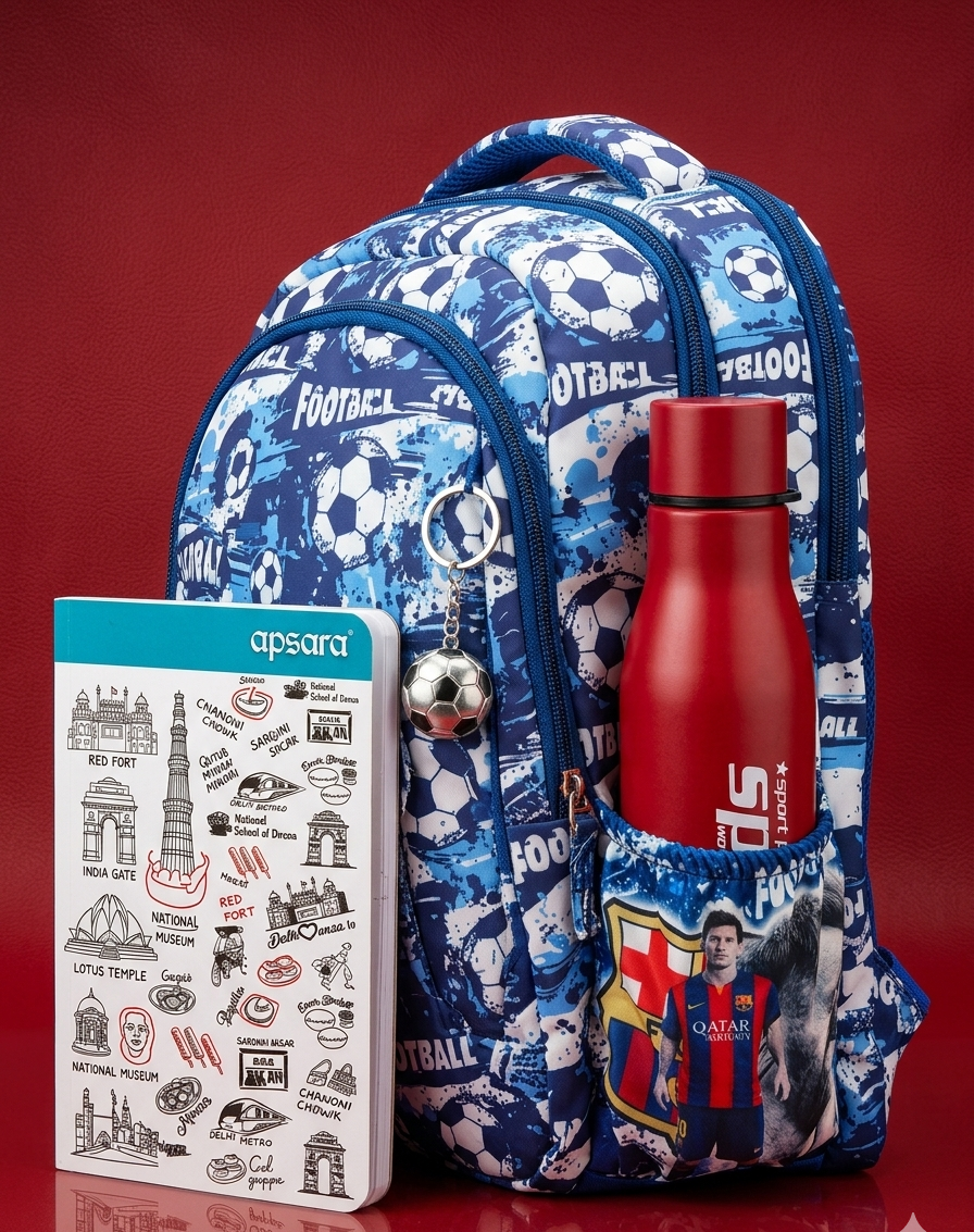 Messi Bagpack for Kids | Daypack Schoolbag Teen Boys School Book Bag Football Lover Messi Fan | 17" Bagpack for Messi Lover