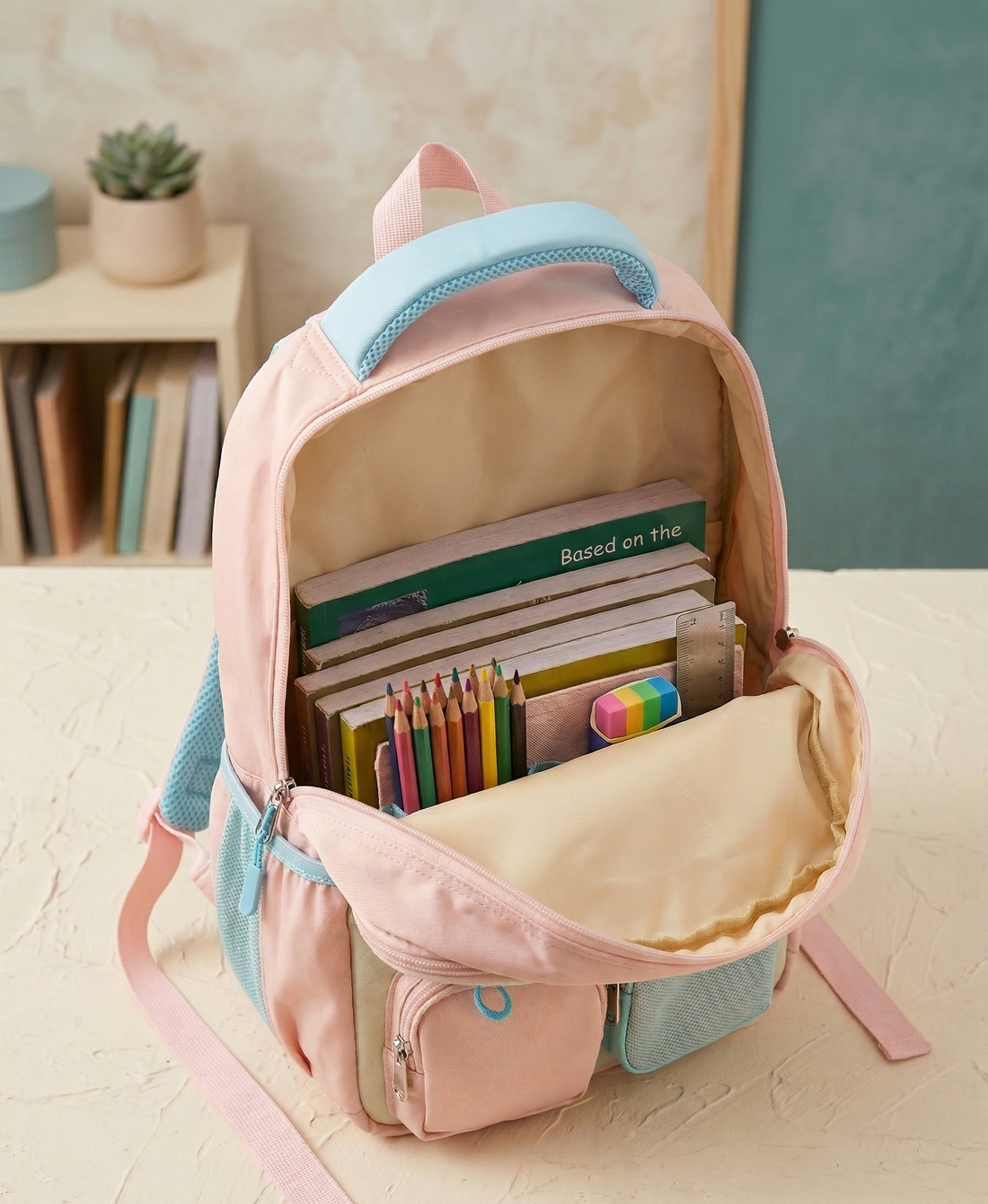 Large Capacity Schoolbag for Girls | Stylish Backpack for Middle School Students | Backpack for Girls with Small Zipper Pouch | 18 Inch Bookbags Backpack for School, Camping, Travel