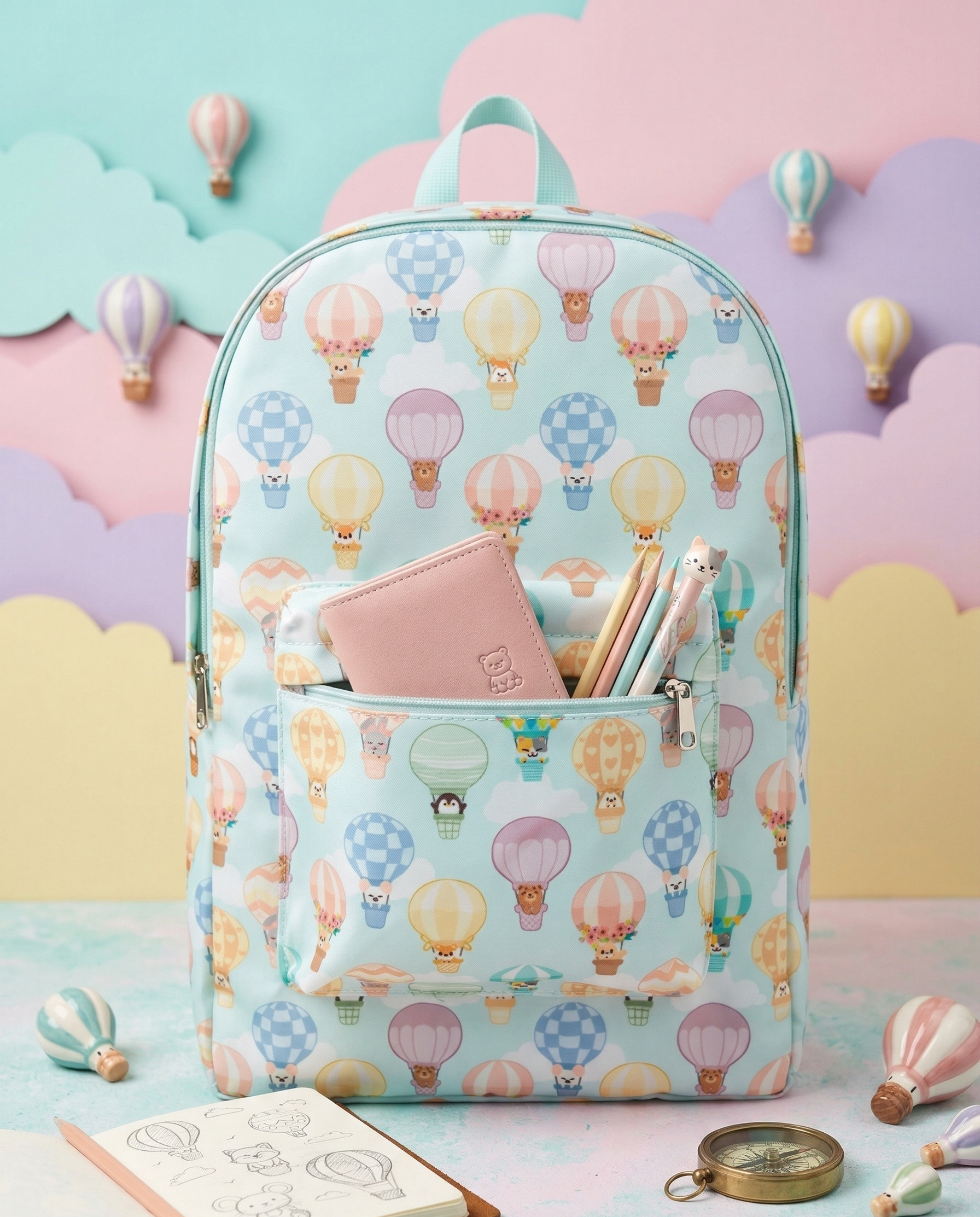 Stylish Printed Backpack for Girls and Kids | Multipurpose | Print Travelling Bag for School and College Use | Backpack with Bottle Compartment and Mini Front Pocket | Tuition Bag | Day Bagpacker