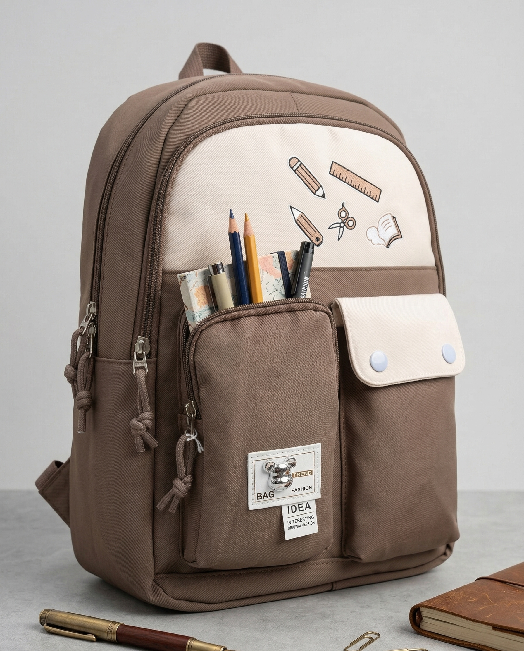Large Capacity Bag for School and College Students | Stylish Backpack for Middle School Students and Ahead | Multiple Pockets | Lightweight Travel & College Bag