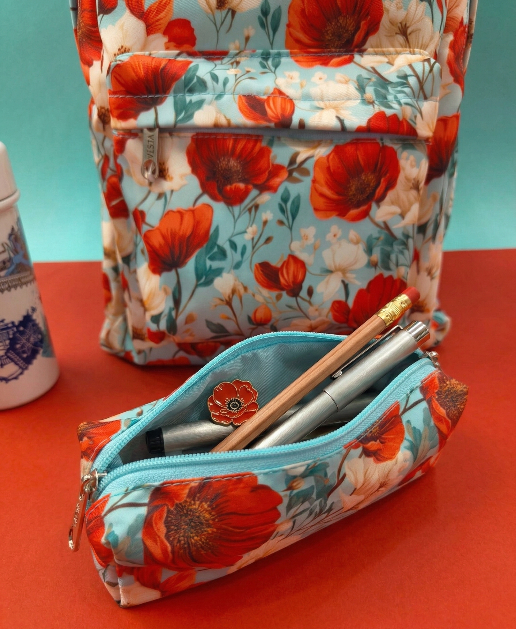 Stylish Printed Backpack for Girls / Females | Multipurpose | Floral Print Travelling Bag for School, College and Official Use | Backpack with Bottle Compartment and Mini Front Pocket | Tuition Bag | Day Bagpacker