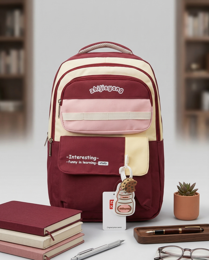 School Backpack | Book Bag for School / College | Double Layer Backpack | Waterproof Travel Bag with Trolley Sleeve, Padded Shoulder Strap Design | Casual Fashion for School ,College and Travel