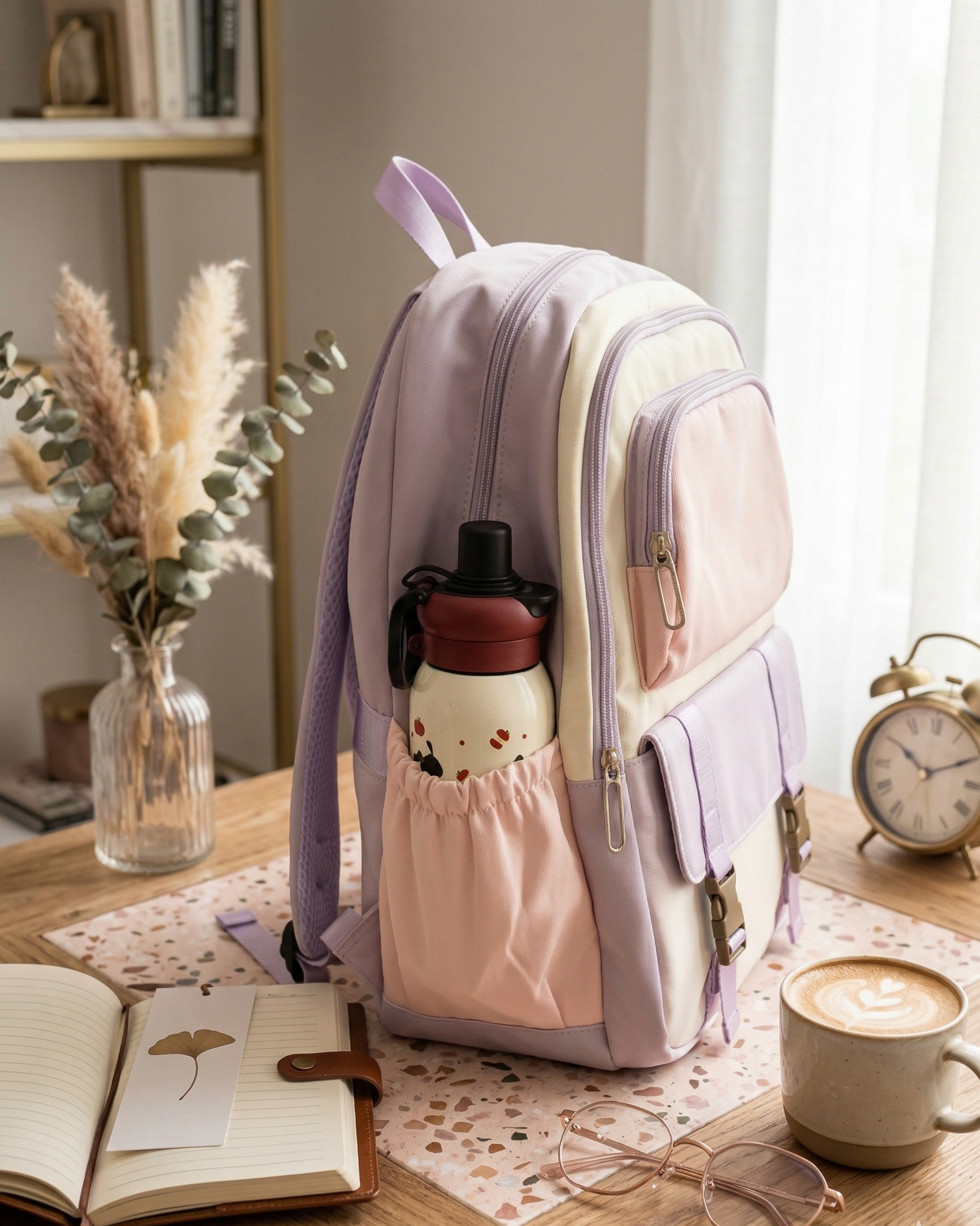 School Backpack | Book Bag for School / College | Double Layer Backpack | Waterproof Travel Bag with Trolley Sleeve, Padded Shoulder Strap Design | Casual Fashion for School ,College and Travel