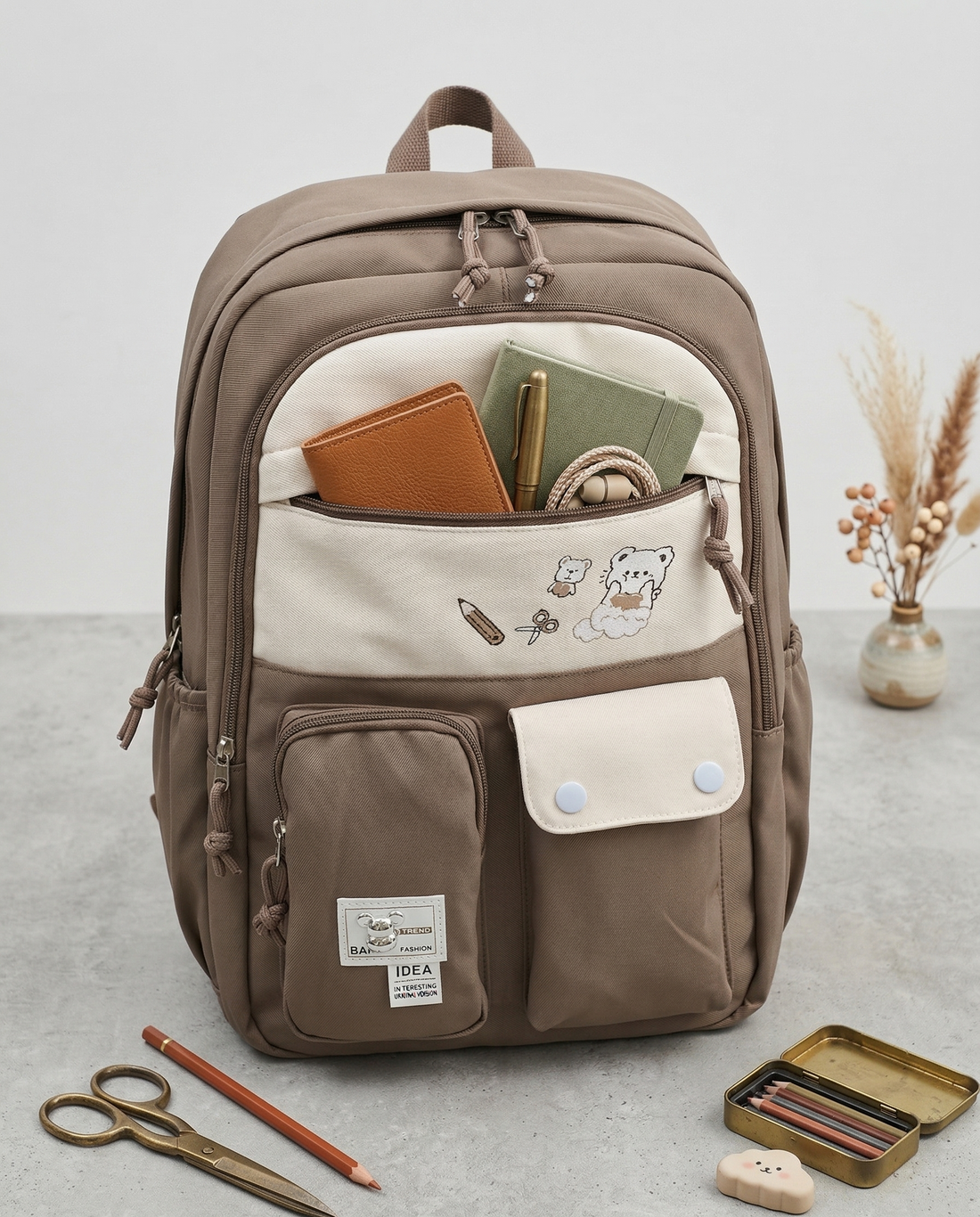 Large Capacity Bag for School and College Students | Stylish Backpack for Middle School Students and Ahead | Multiple Pockets | Lightweight Travel & College Bag