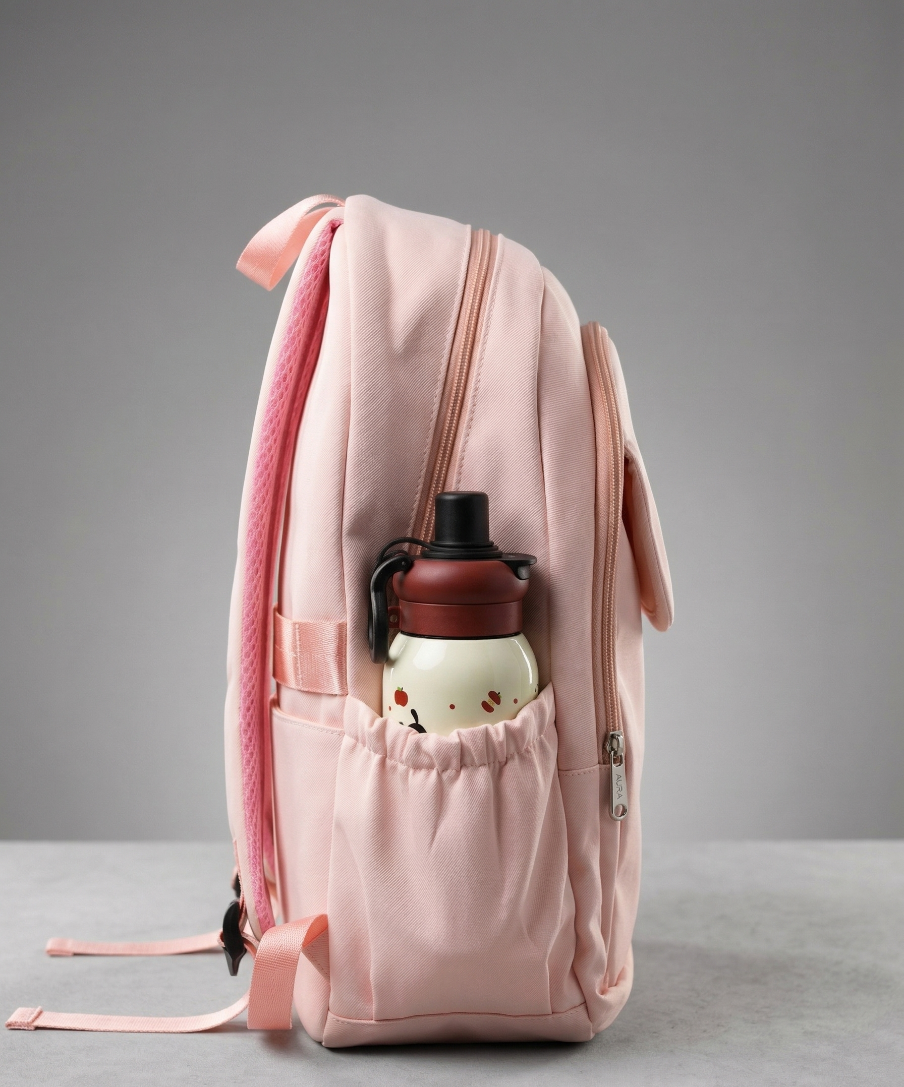 Cute Backpack for School & College Students | Large Capacity Backbag with Plush Keychain | Multiple Pockets | Lightweight Travel & College Bag
