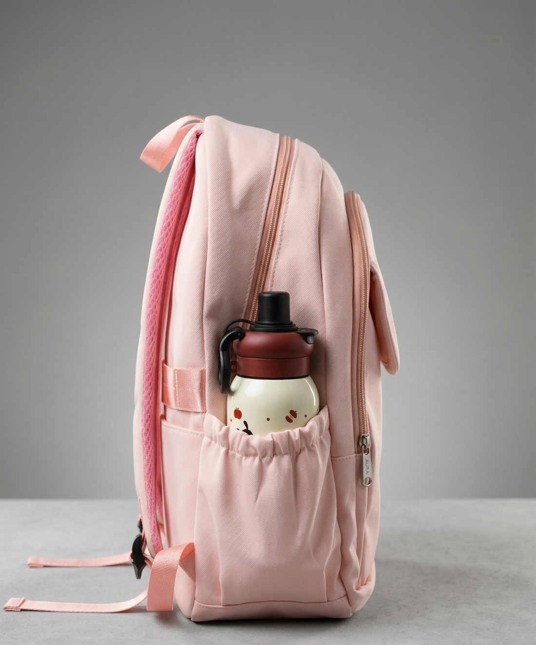 Cute Backpack for School & College Students | Large Capacity Backbag with Plush Keychain | Multiple Pockets | Lightweight Travel & College Bag