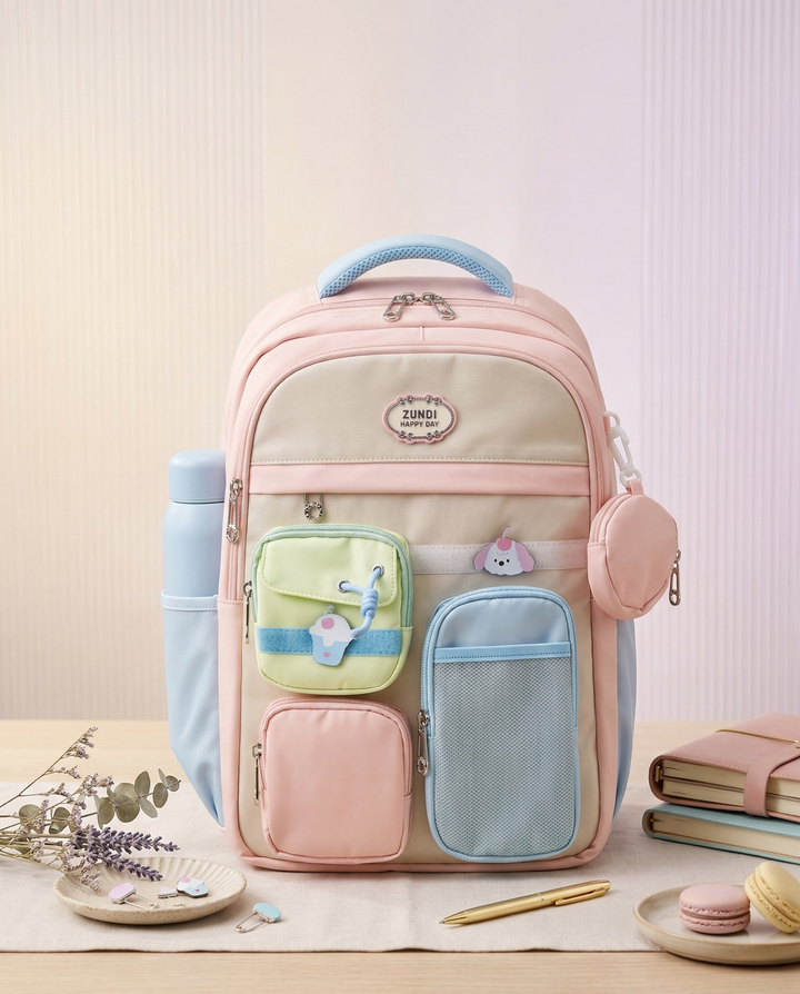 Large Capacity Schoolbag for Girls | Stylish Backpack for Middle School Students | Backpack for Girls with Small Zipper Pouch | 18 Inch Bookbags Backpack for School, Camping, Travel