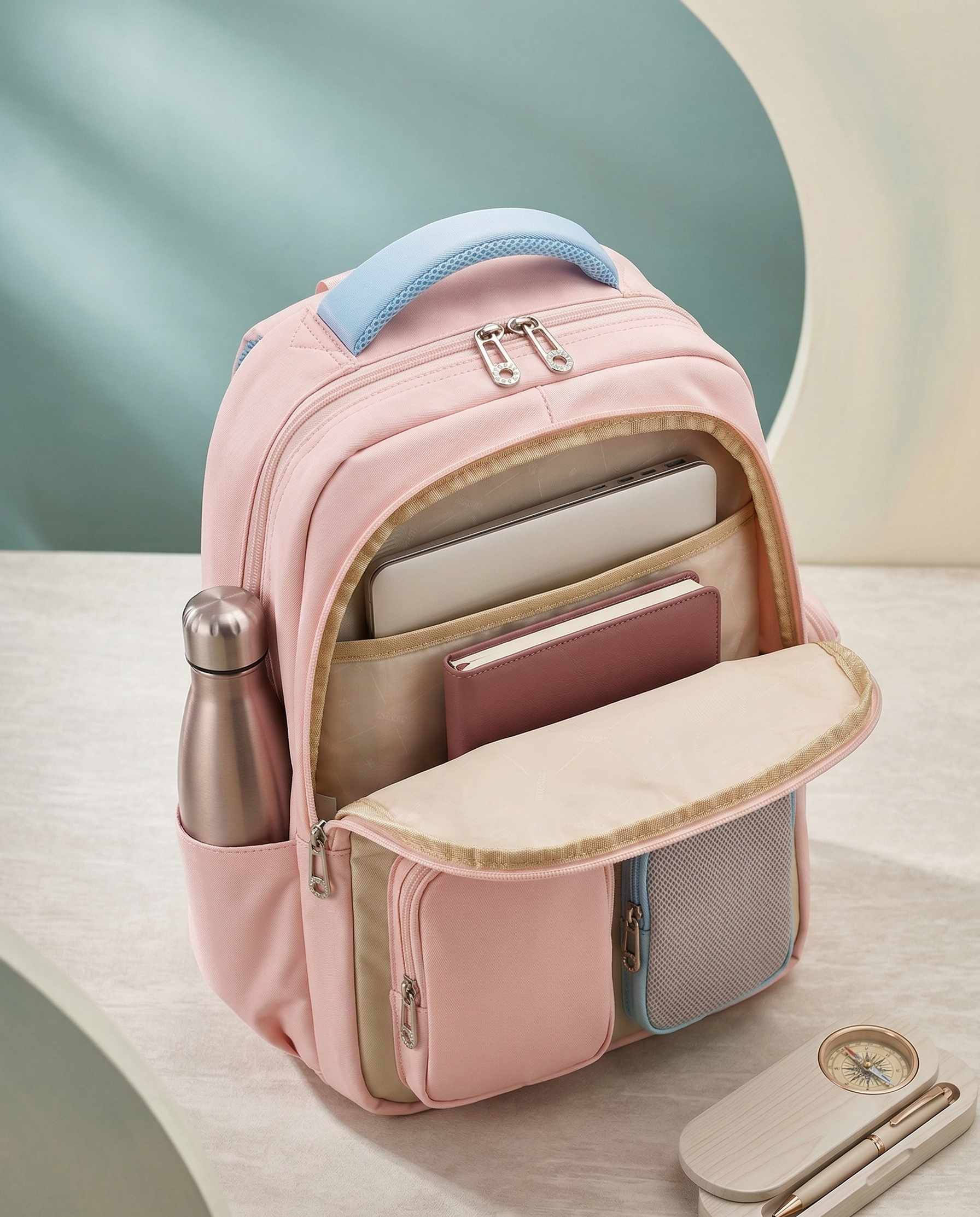 Large Capacity Schoolbag for Girls | Stylish Backpack for Middle School Students | Backpack for Girls with Small Zipper Pouch | 18 Inch Bookbags Backpack for School, Camping, Travel