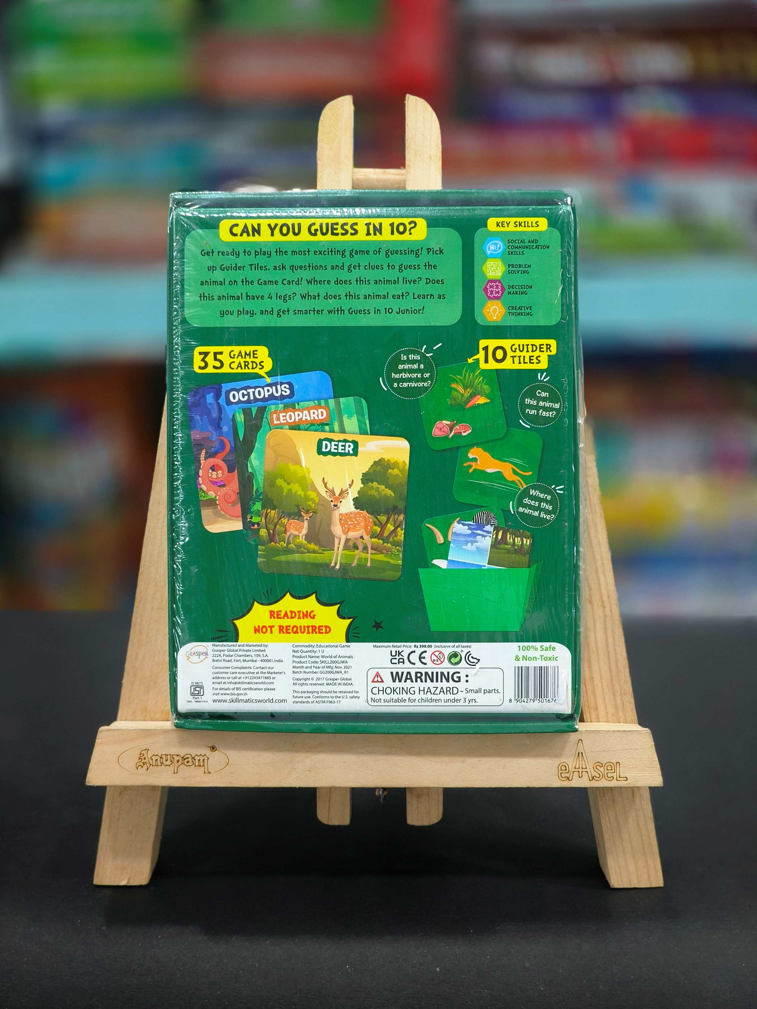 Skillmatics Guess in 10 Junior World of Animals, Gifts for Kids, Boys, Girls Who Love Board Games, Card Games, Educational Toys, Travel Game for Ages 3-6 - KtoY