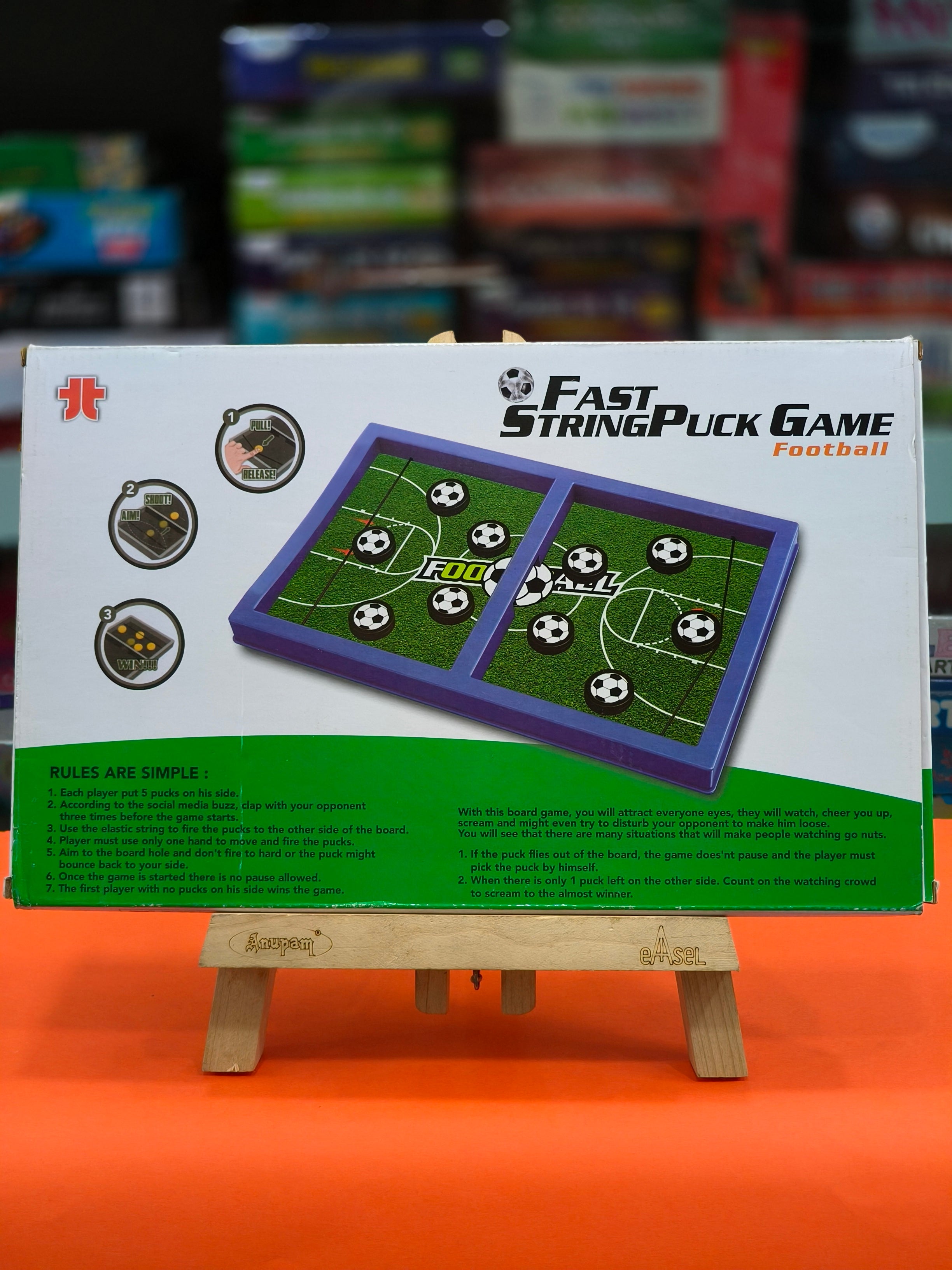 Fast StringPuck Game Football | Fast Sling Puck Board Game for Kids & Adults | High-Speed Tabletop Slingshot Fun for Boys & Girls | Fastest Fingers First Game | Family-Friendly Table Board Game | For Ages 5 & Above - KtoY