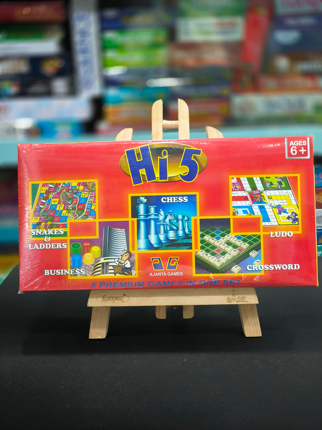 Ajanta Games Hi 5 – 5 Premium Games In One Set | Family Fun Board Games | Party & Fun Board Game | Age 6 & Above - KtoY