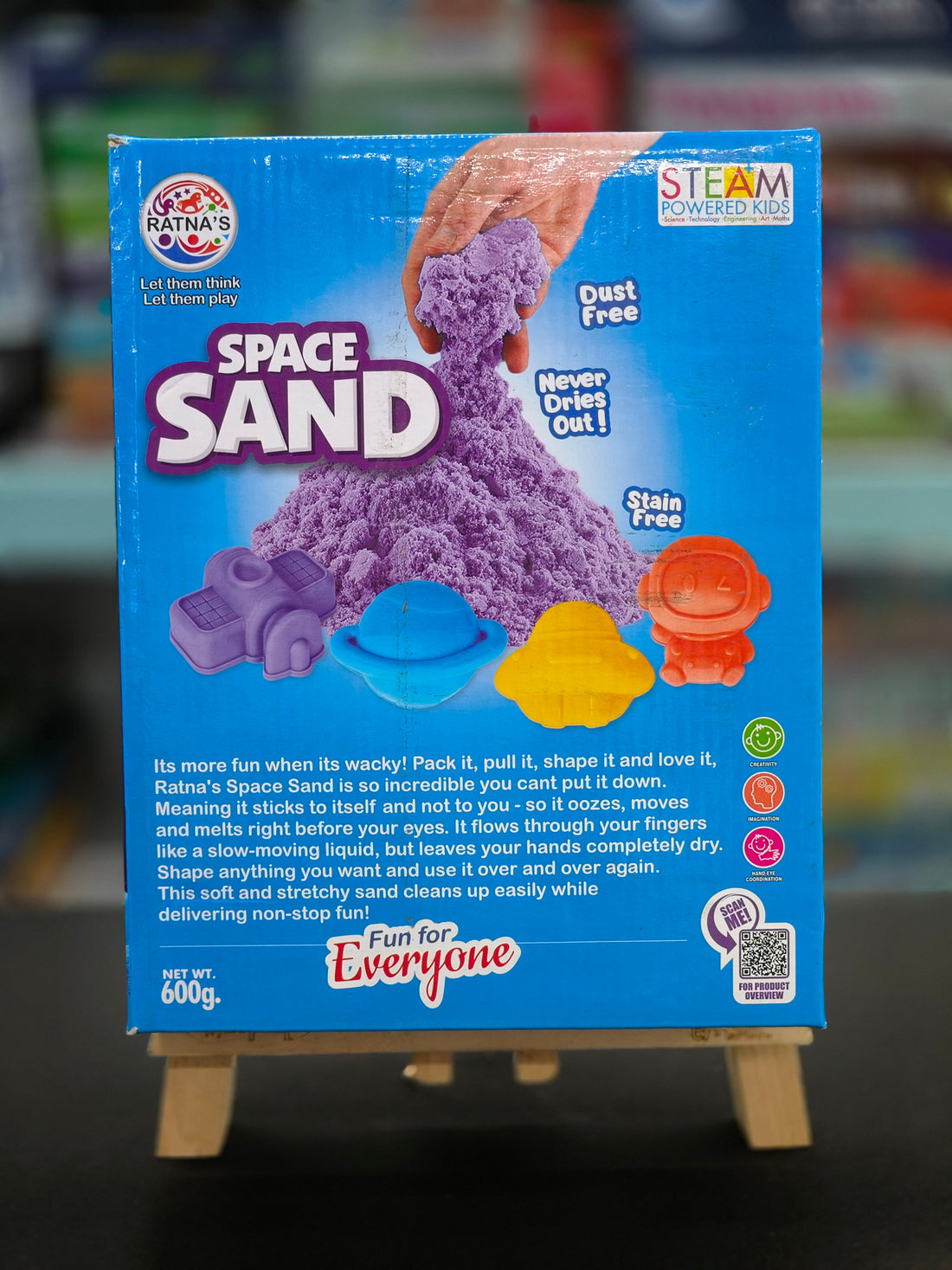 RATNA'S Space Sand Set | 600g Magic Sand with 4 Space-Themed Moulds, 2 Colour Sand | Indoor Play Sand | Smooth Non-Sticky Sand Activity | For Kids Ages 5 Years & Above - KtoY