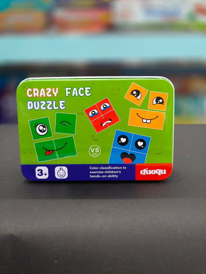 Crazy Face Puzzle Game Fun duoqu Educational Wooden Blocks | Ages 3 & Above