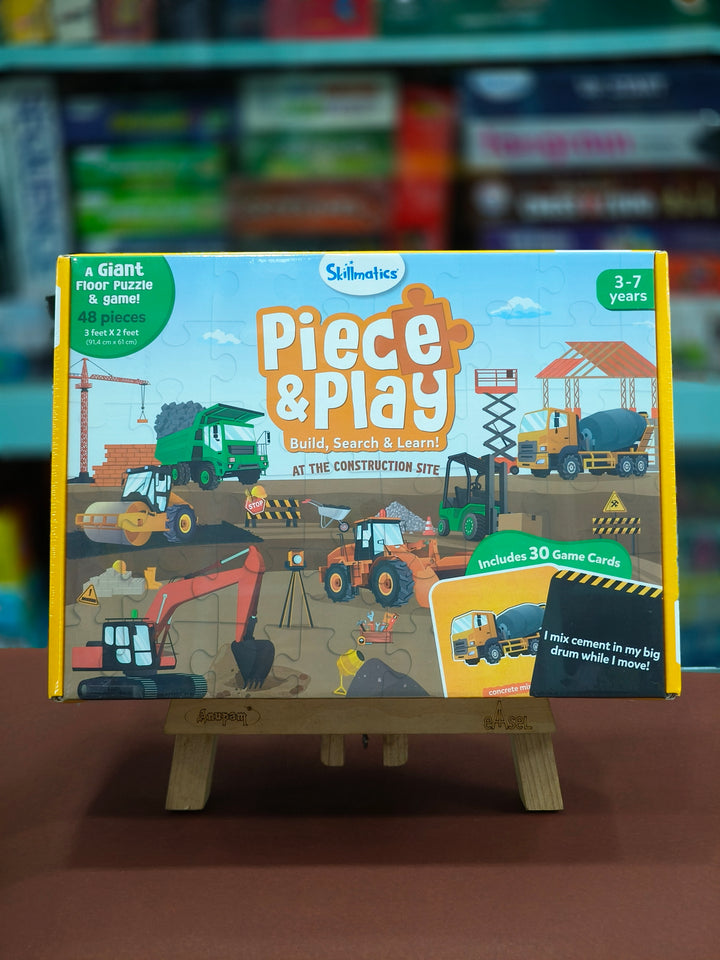 Skillmatics Floor Puzzle & Game - Piece & Play Construction Site | Jigsaw & Toddler Puzzles | Educational Toy | Gifts for Boys & Girls | Ages 3-7 Years