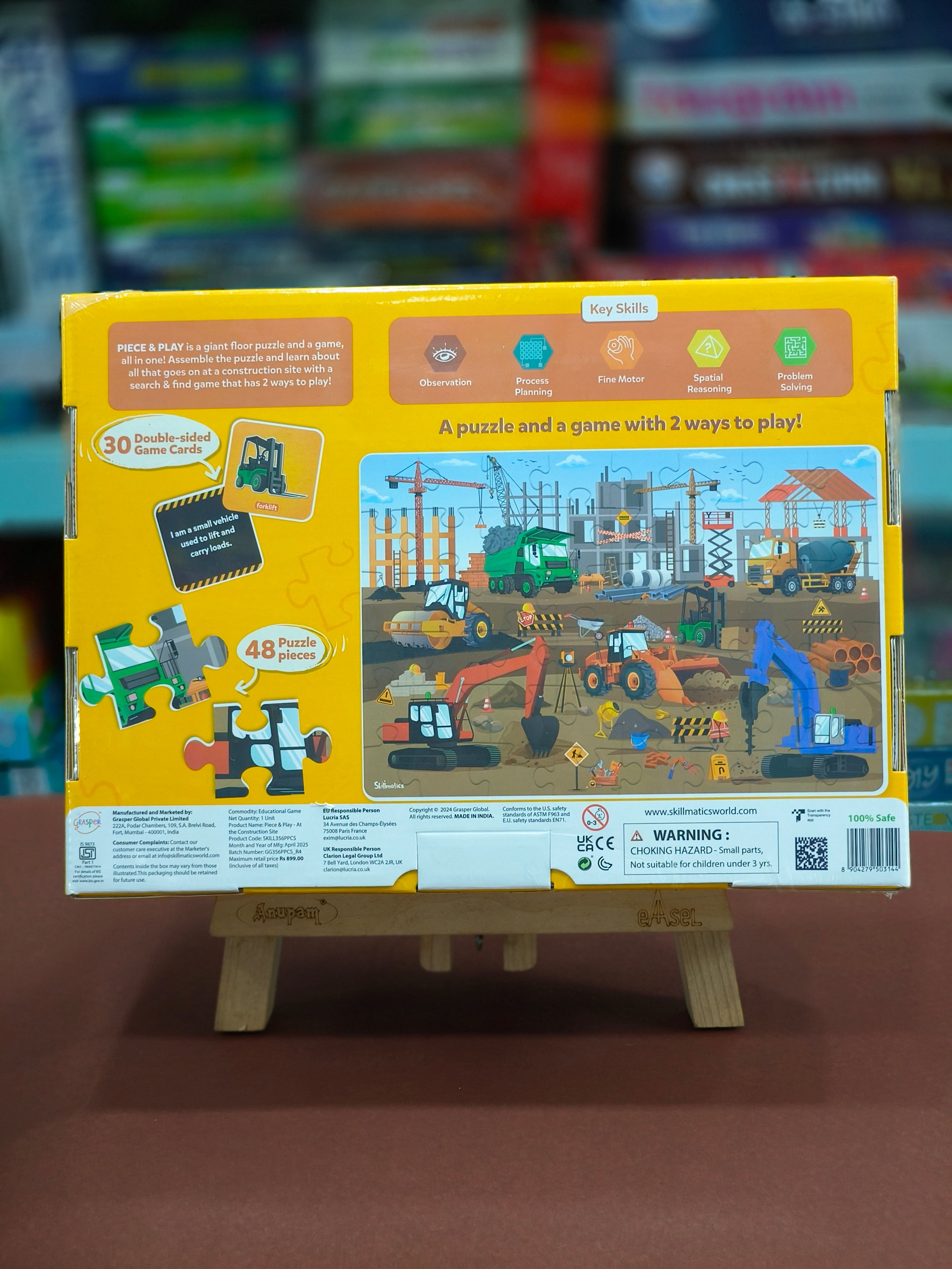 Skillmatics Floor Puzzle & Game - Piece & Play Construction Site | Jigsaw & Toddler Puzzles | Educational Toy | Gifts for Boys & Girls | Ages 3-7 Years - KtoY