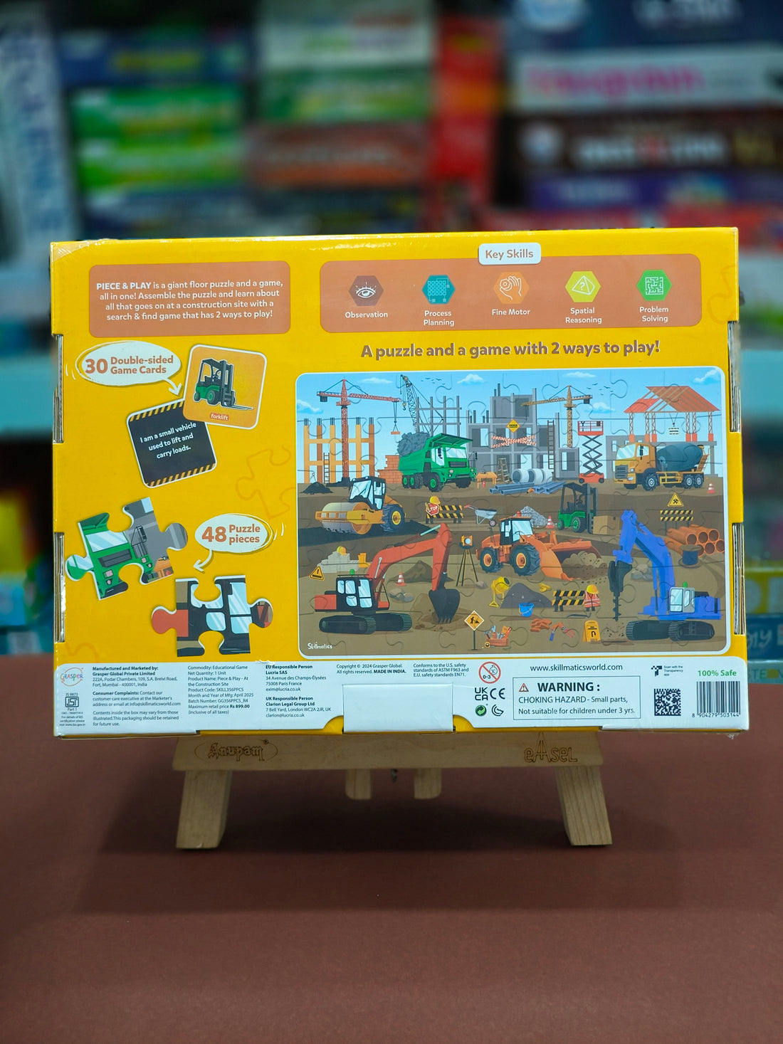 Skillmatics Floor Puzzle & Game - Piece & Play Construction Site | Jigsaw & Toddler Puzzles | Educational Toy | Gifts for Boys & Girls | Ages 3-7 Years - KtoY