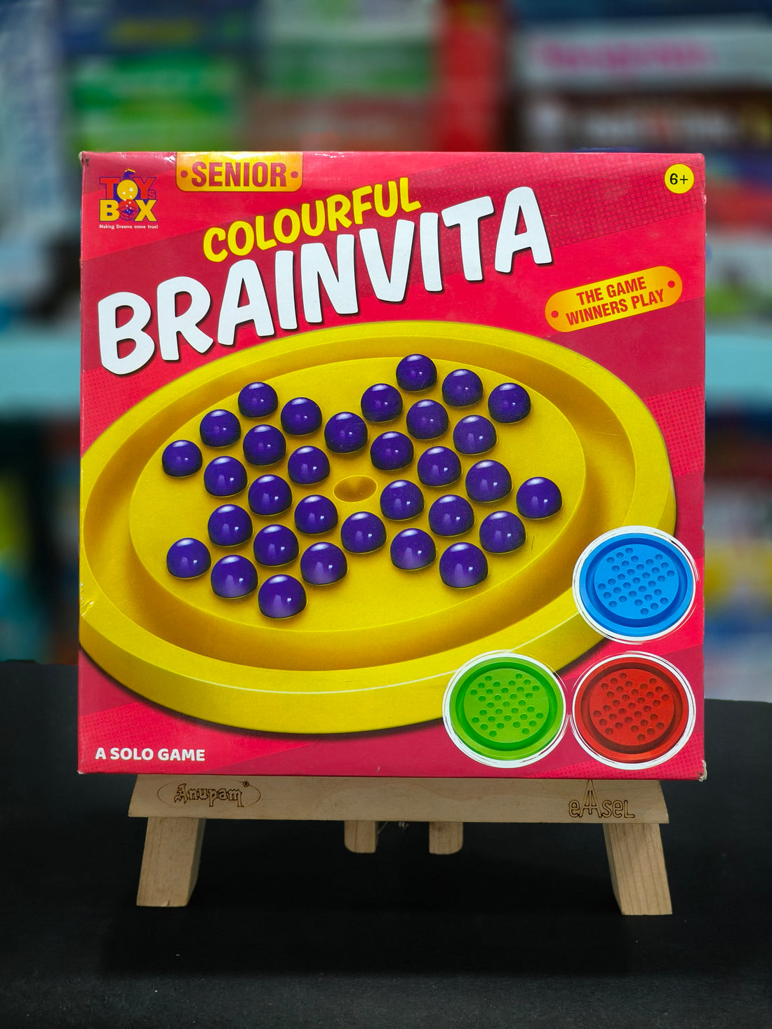 Toysbox Colourful Brainvita Senior Mind Challenging Board Game with 32 Marbles | Marble Solitaire | Suitable for Ages 5 Years and Above, Kids - KtoY