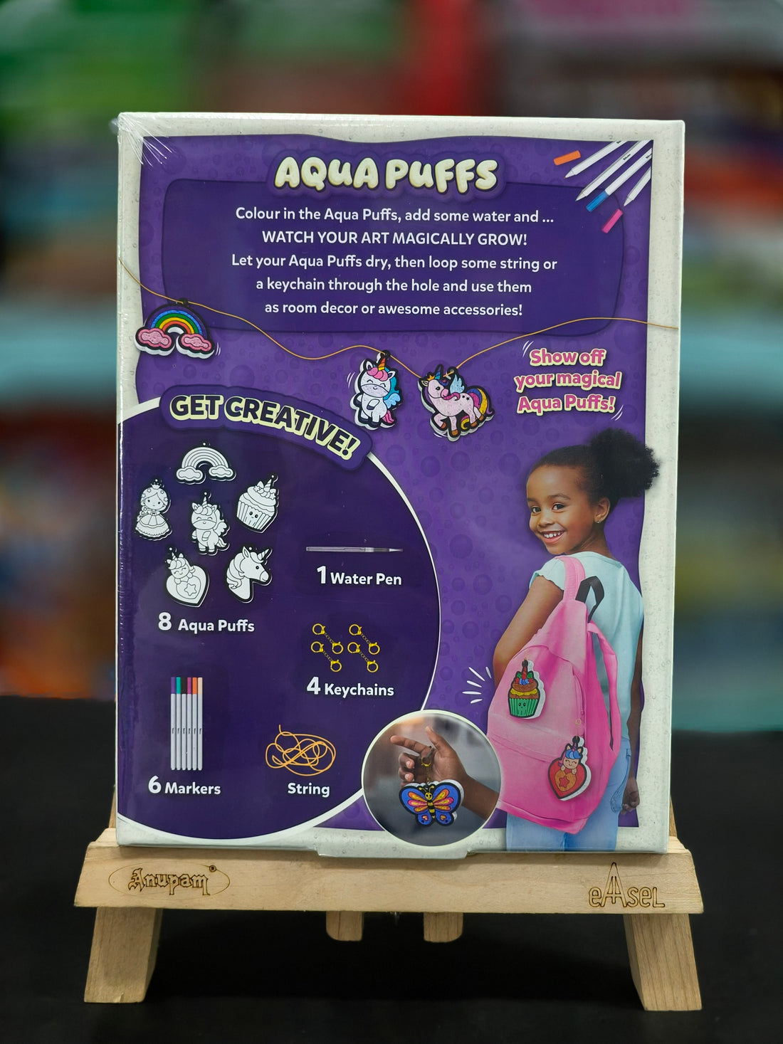 Skillmatics 3D Art Kit - Aqua Puffs Princesses & Unicorns | Mess-Free Painting Craft for Kids | DIY Colour & Inflate Activity | Travel Activity & Creative Gifts for Girls & Boys | Ages 4 - 10 Years - KtoY