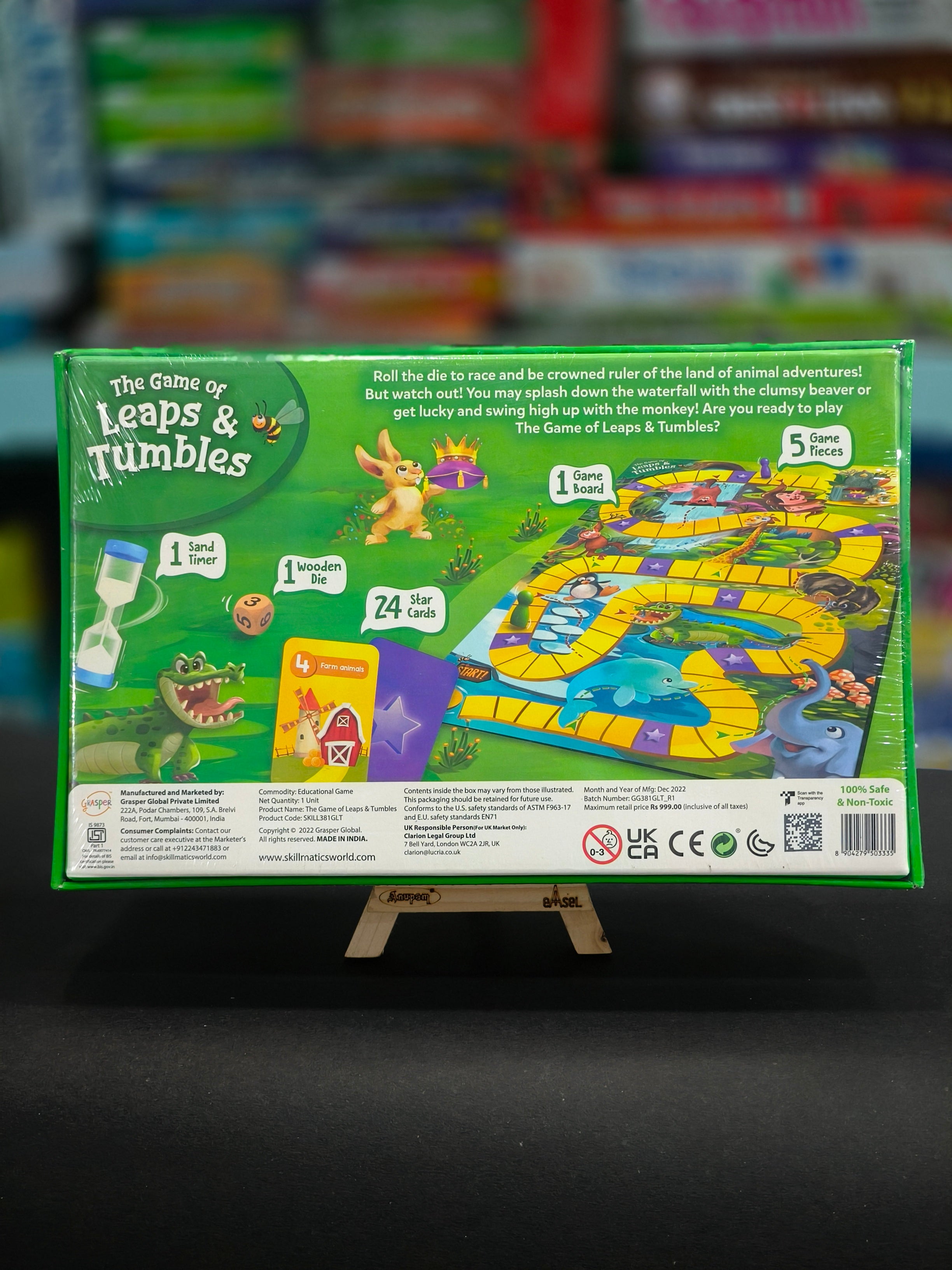 Skillmatics Board Game - Leaps & Tumbles | Classic Game with a Twist for Kids, Preschoolers, Toddlers | Gifts for Girls & Boys | Ages 3, 4, 5, 6, 7 - KtoY