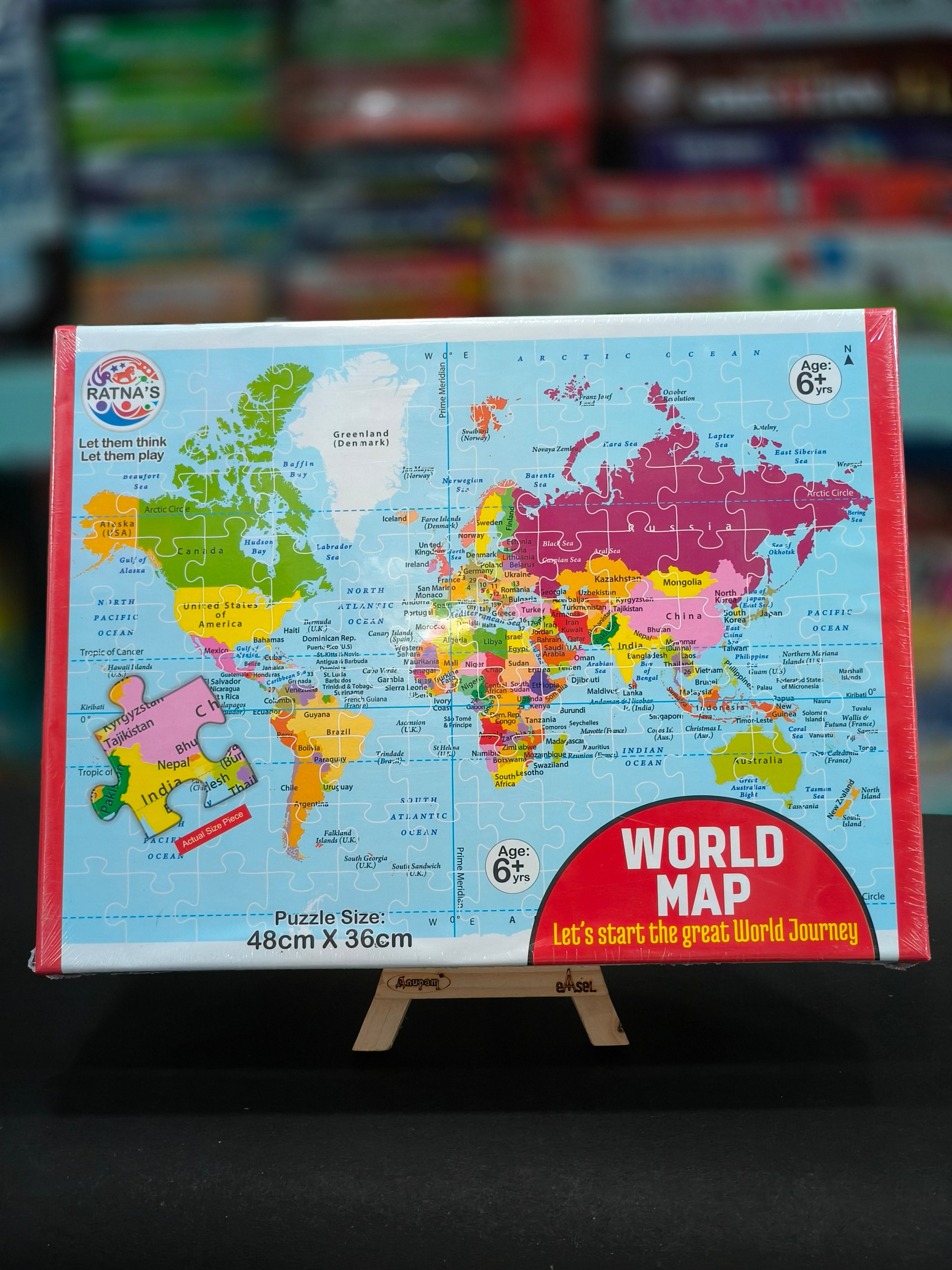 RATNA'S Educational Jigsaw Puzzle Range for Kids (World MAP) | Ages 6 Years & Above - KtoY