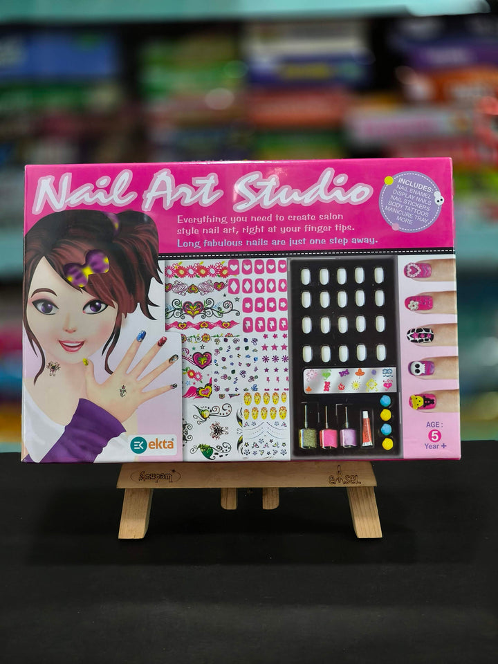 Nail Art Studio Kit for Girls – Creative DIY Nail Polish Set with Accessories | Multicolor Manicure Kit | Fun Beauty Gift for Kids, Girls, and Teens | Ages 5 & Above