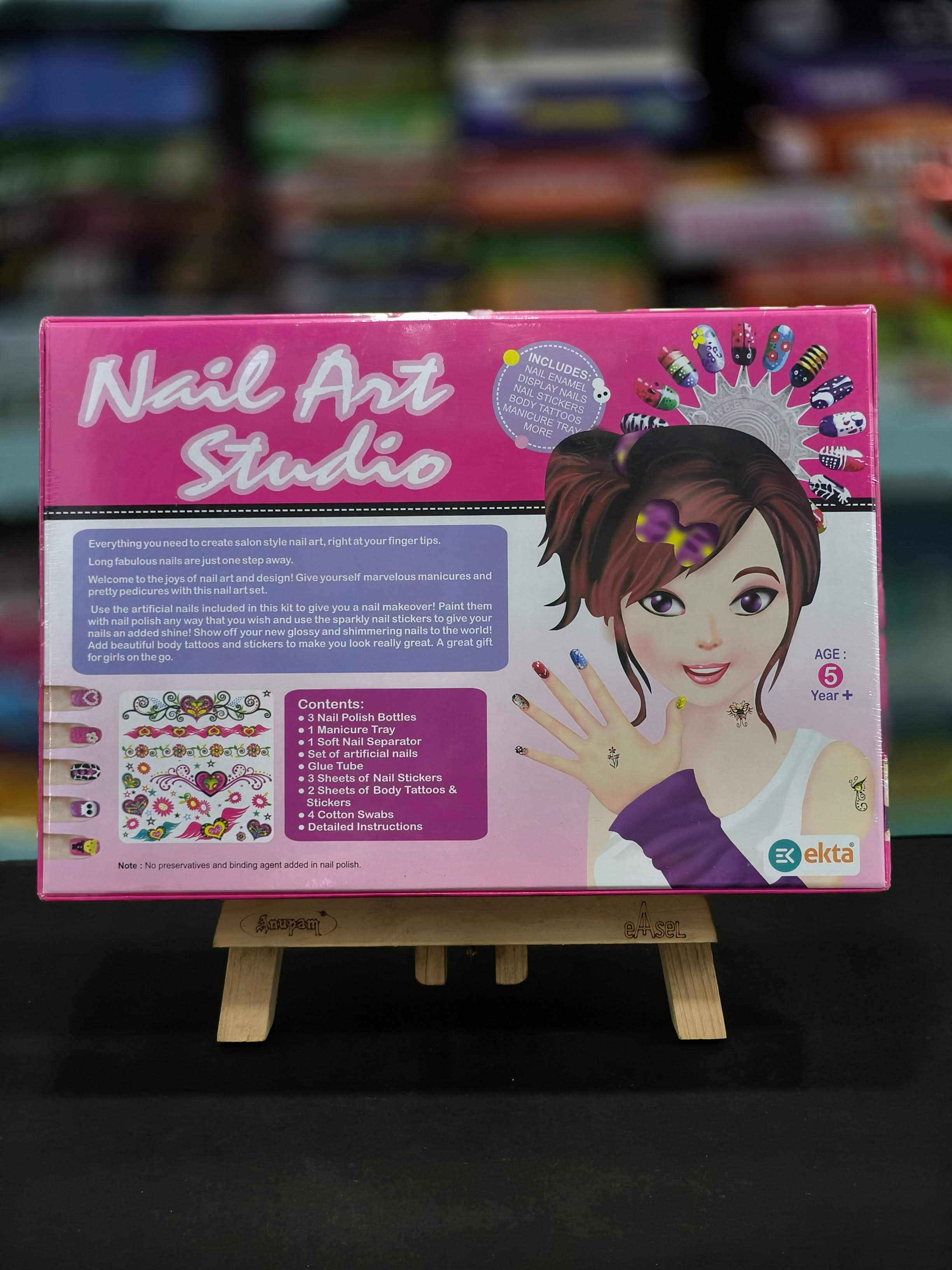 Nail Art Studio Kit for Girls – Creative DIY Nail Polish Set with Accessories | Multicolor Manicure Kit | Fun Beauty Gift for Kids, Girls, and Teens | Ages 5 & Above - KtoY