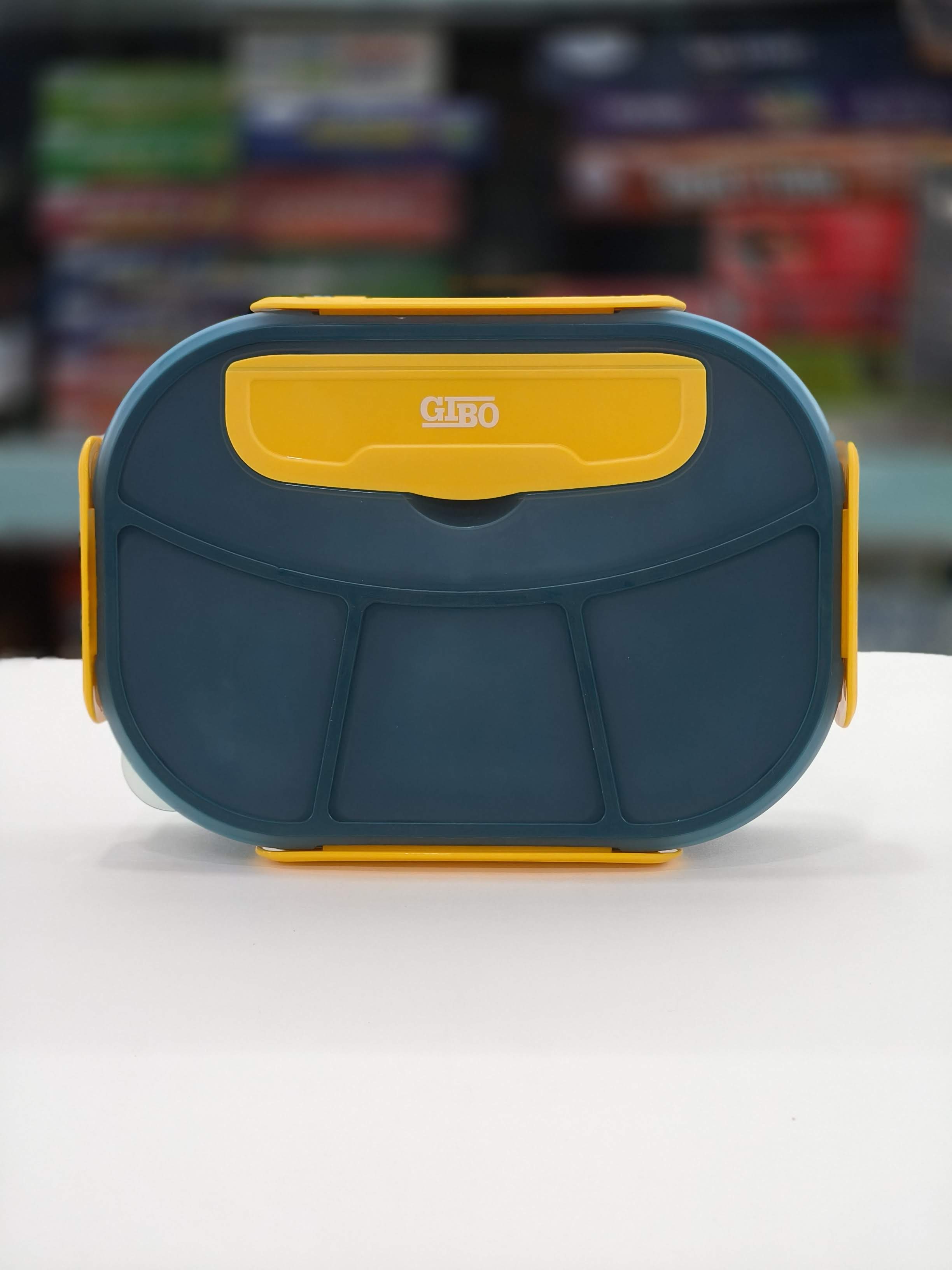 Gibo Large 4 Compartment Lunch Box in Plastic | Tiffin Box | Assorted Colour - KtoY