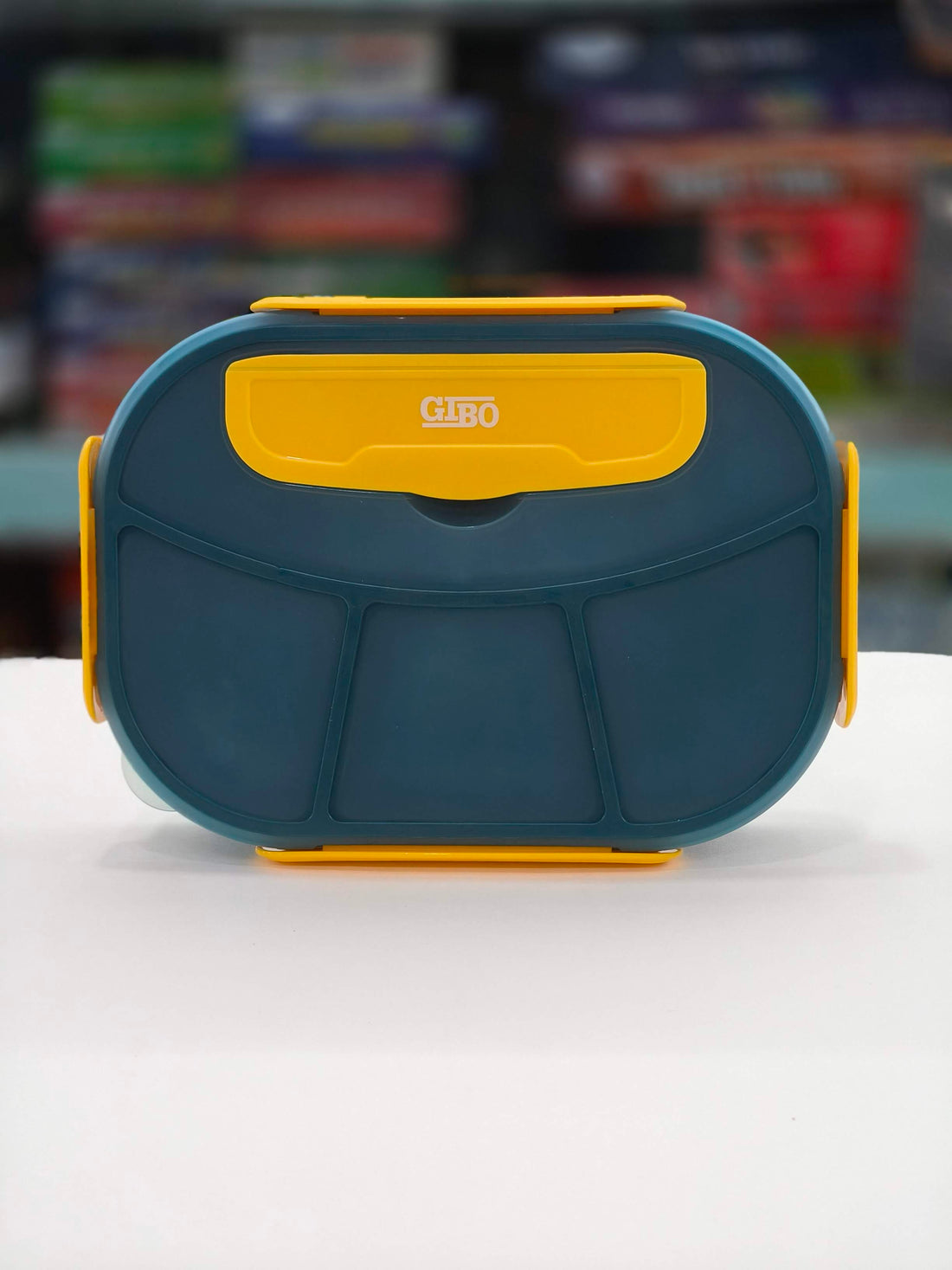Gibo Large 4 Compartment Lunch Box in Plastic | Tiffin Box | Assorted Colour - KtoY
