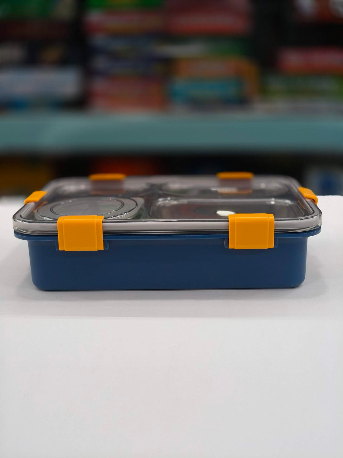 Gibo 4 Compartment Stainless Steel Lunch Box | Lunch Box For School Kids And Adults | Tiffin Box  850 ML + 150 ML | Assorted Colours - KtoY