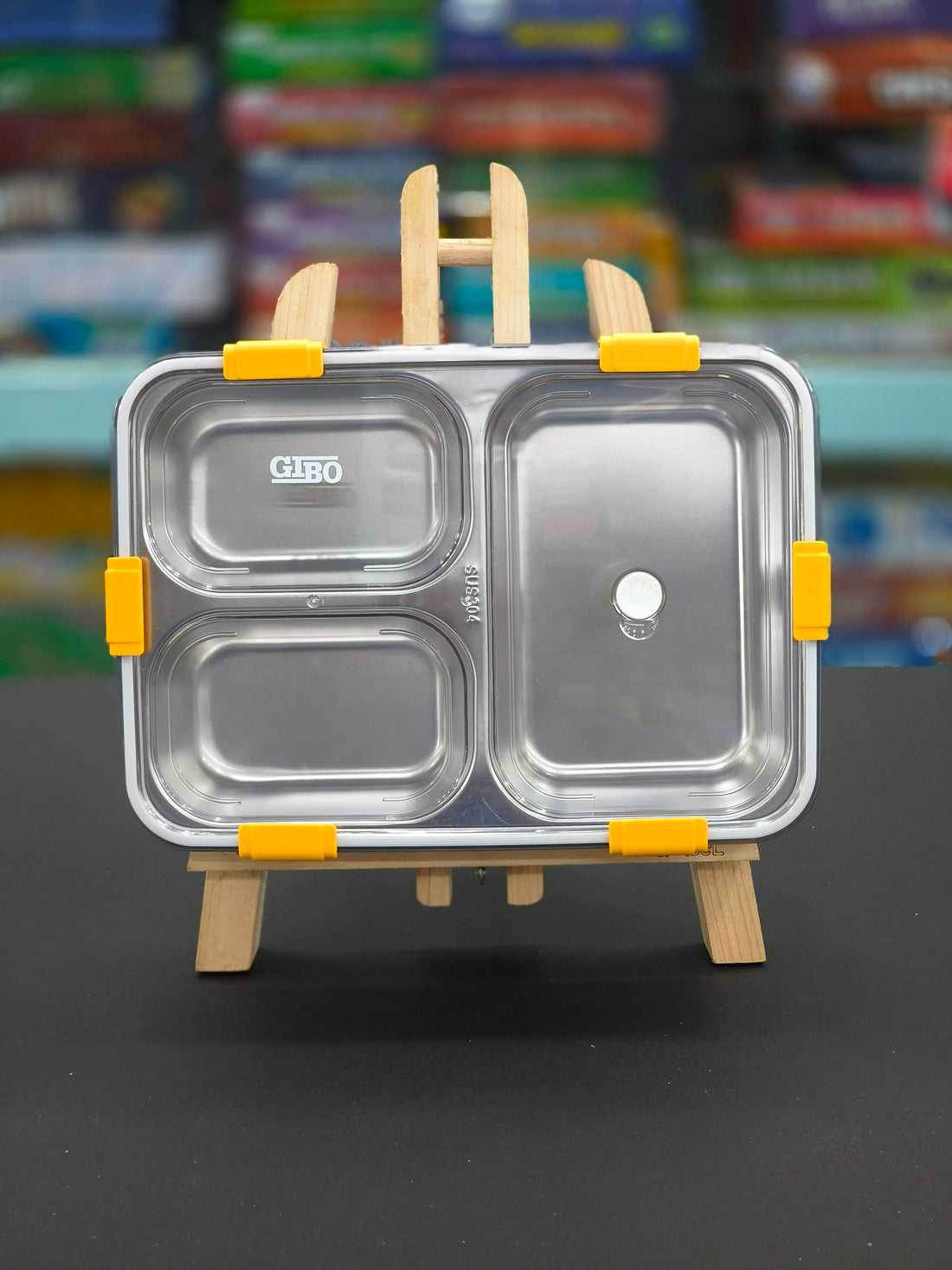 Gibo 3 Compartment Stainless Steel Lunch Box | Lunch Box For School Kids And Adults | Tiffin Box  900ML | Assorted Colours - KtoY