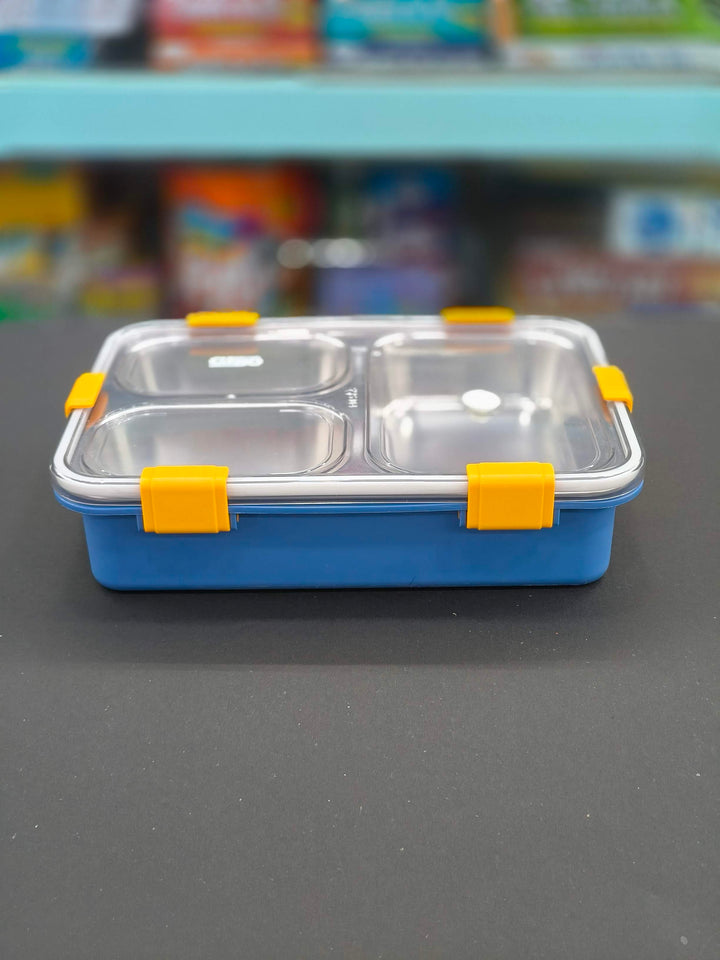 Gibo 3 Compartment Stainless Steel Lunch Box | Lunch Box For School Kids And Adults | Tiffin Box  900ML | Assorted Colours