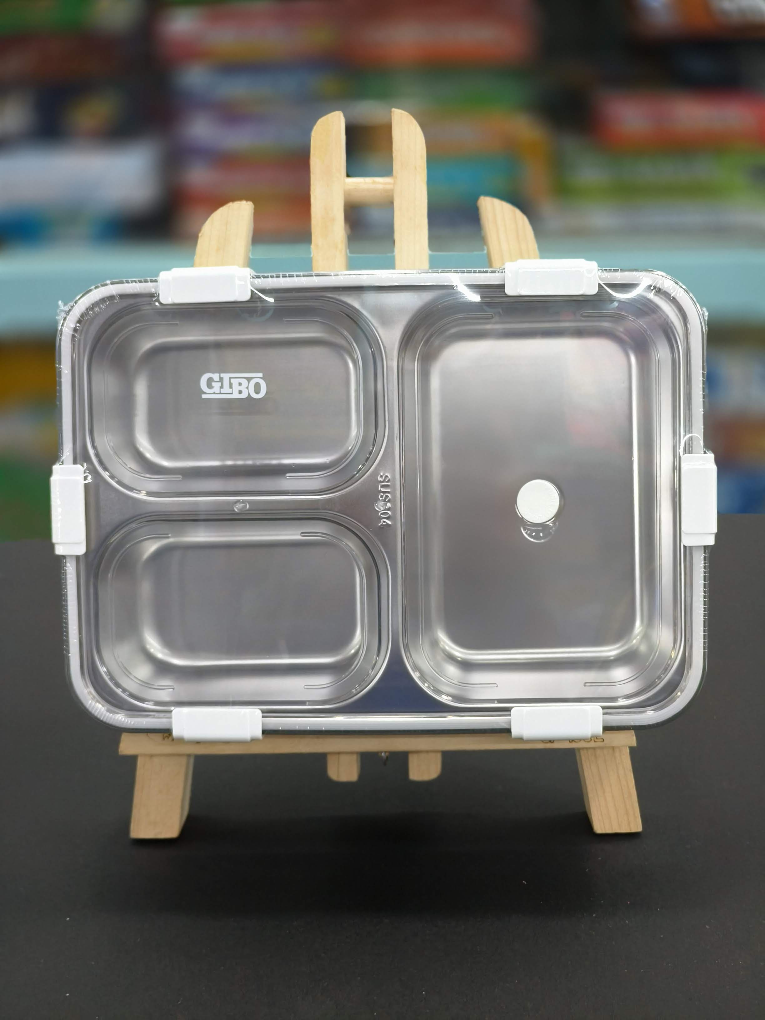 Gibo 3 Compartment Stainless Steel Lunch Box | Lunch Box For School Kids And Adults | Tiffin Box  900ML | Assorted Colours - KtoY