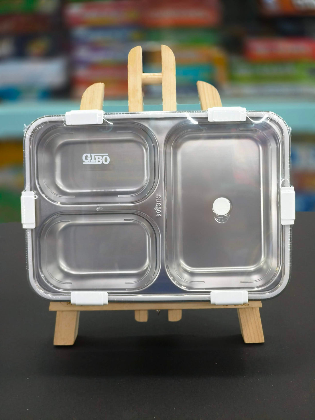 Gibo 3 Compartment Stainless Steel Lunch Box | Lunch Box For School Kids And Adults | Tiffin Box  900ML | Assorted Colours - KtoY